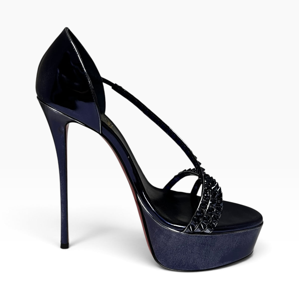 CHRISTIAN LOUBOUTIN So Spike Alta Sandals in Metallic Purple | 40