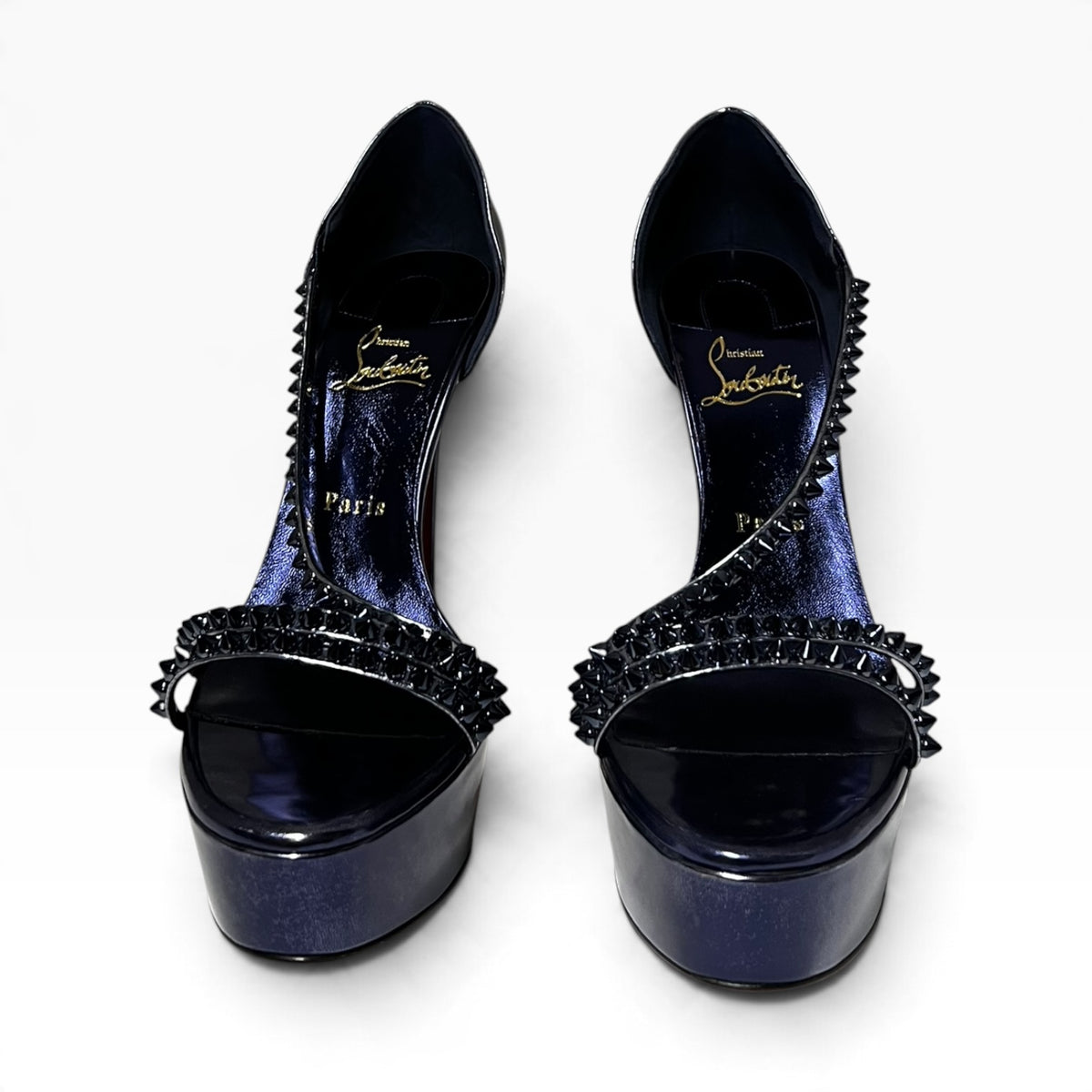 CHRISTIAN LOUBOUTIN So Spike Alta Sandals in Metallic Purple | 40