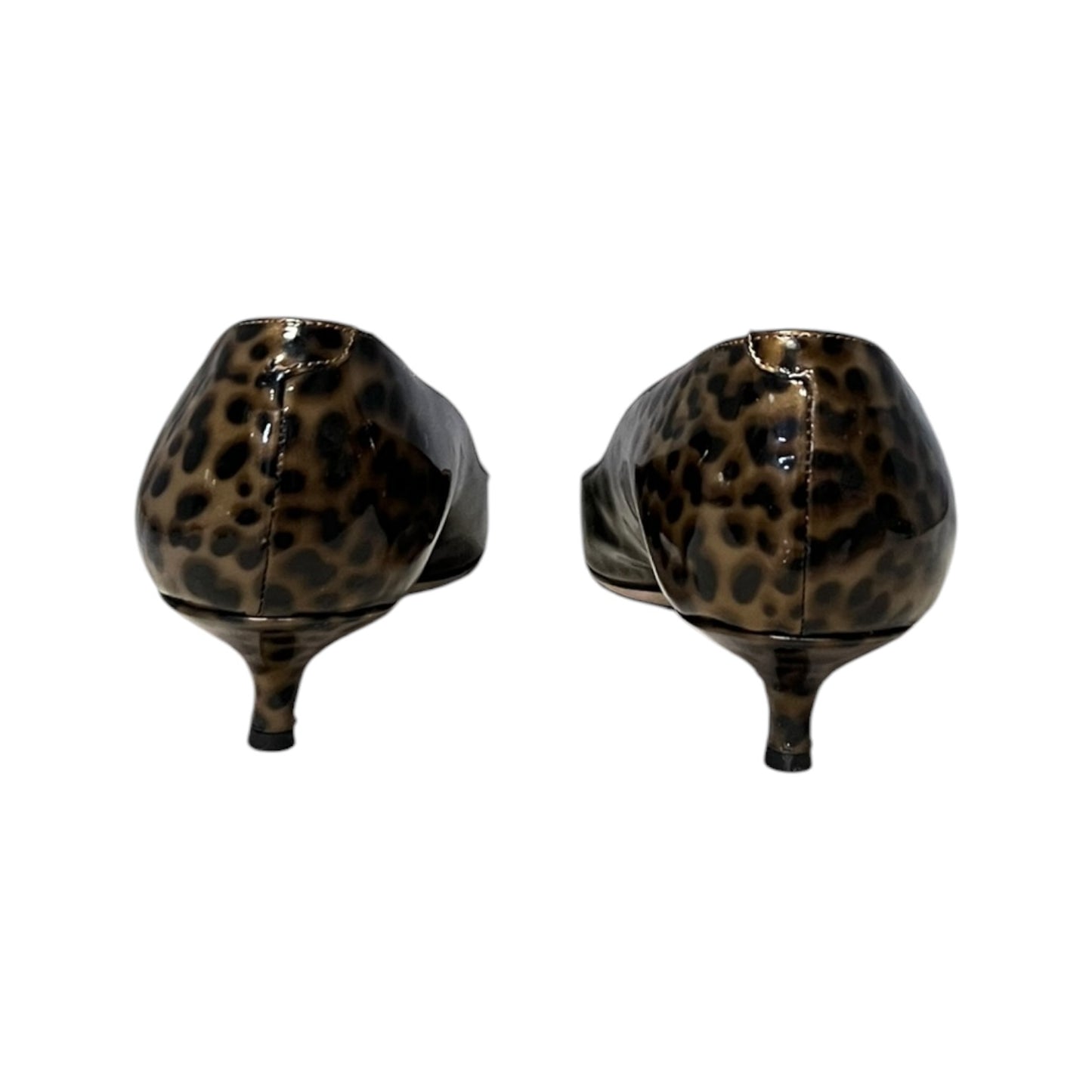 JIMMY CHOO Patent Animal Print Kitten Heel Pumps | 37