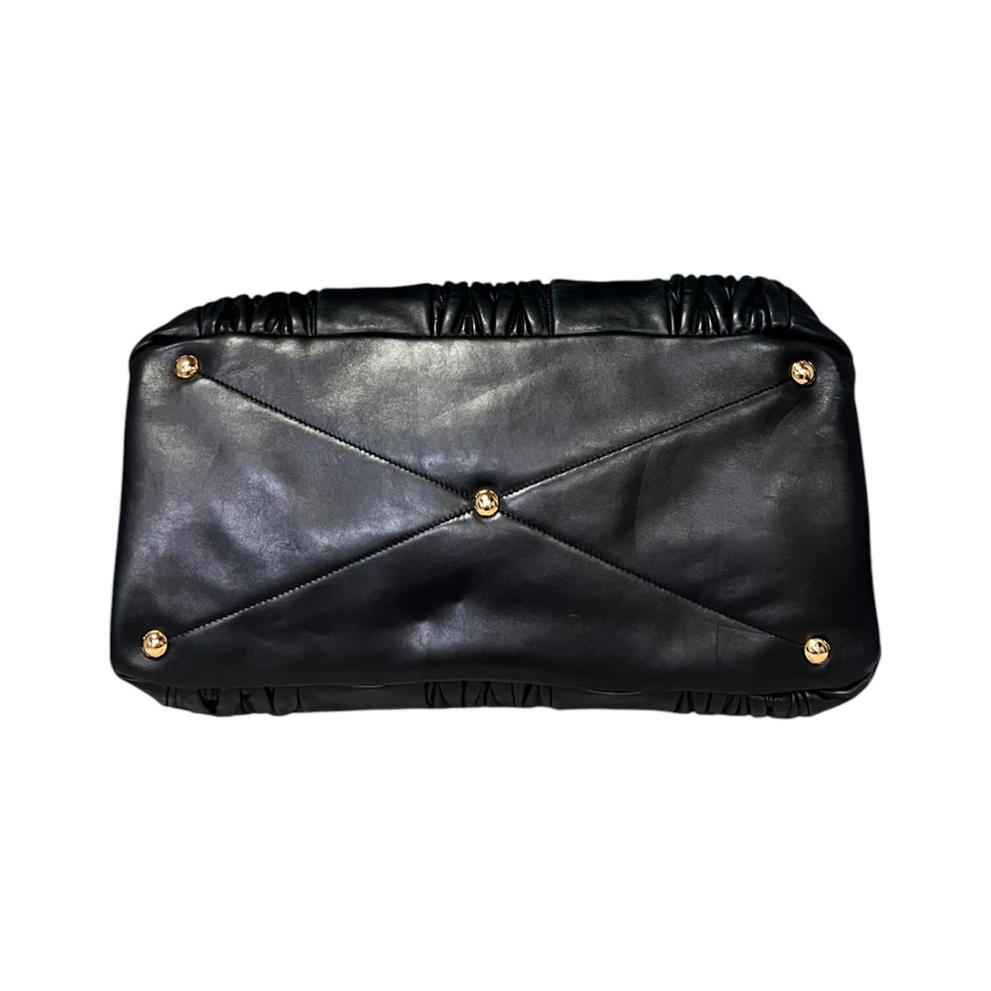 MIU MIU Matelasse Top Handle Shoulder Bag in Black