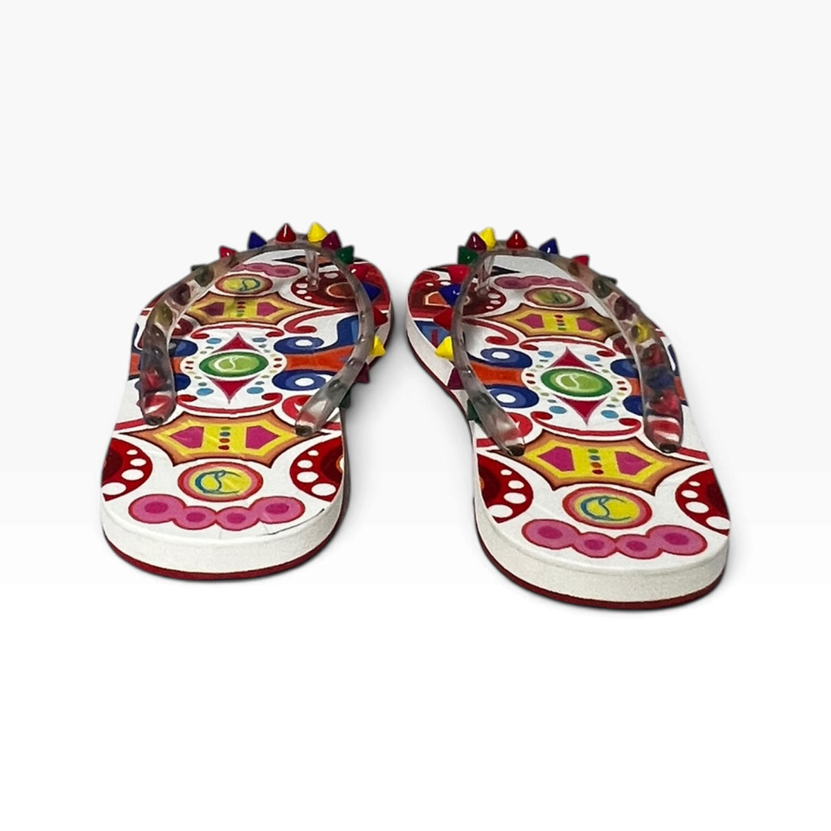 CHRISTIAN LOUBOUTIN Loubi Spike Flip Flop Sandals | 37