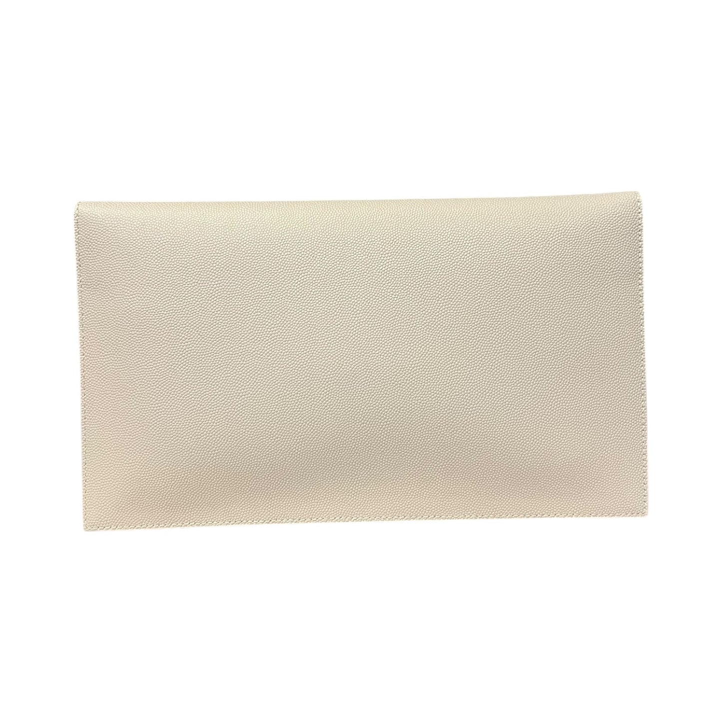 SAINT LAURENT Uptown Clutch in Vintage Blanc Grain De Poudre Leather