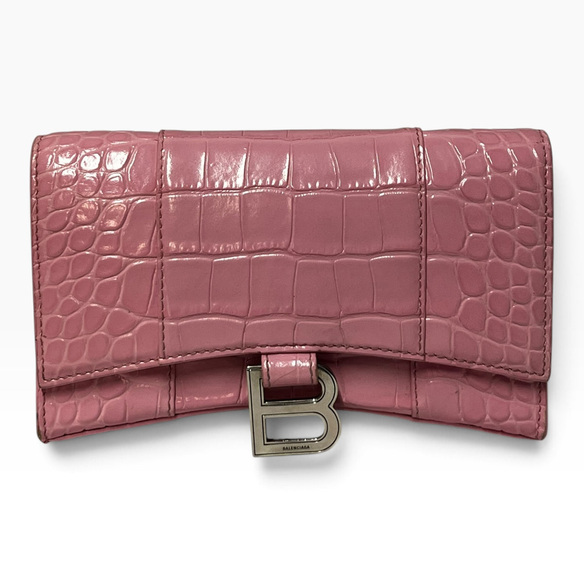 BALENCIAGA Hourglass Wallet on Chain in Pink
