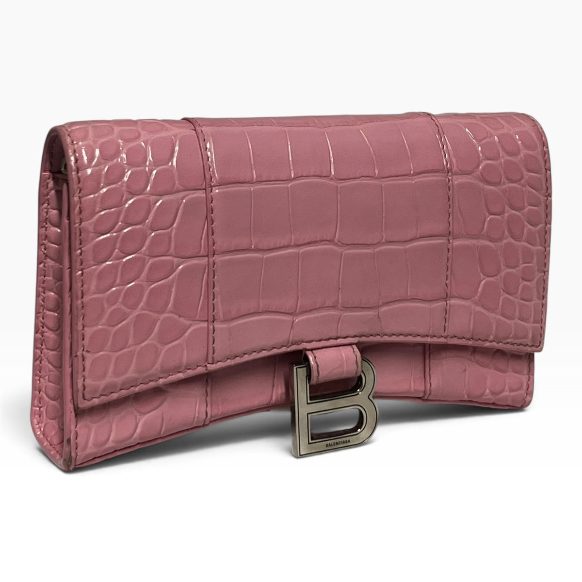 BALENCIAGA Hourglass Wallet on Chain in Pink