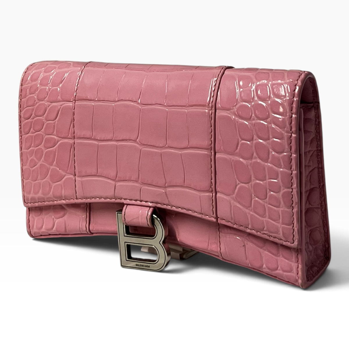 BALENCIAGA Hourglass Wallet on Chain in Pink