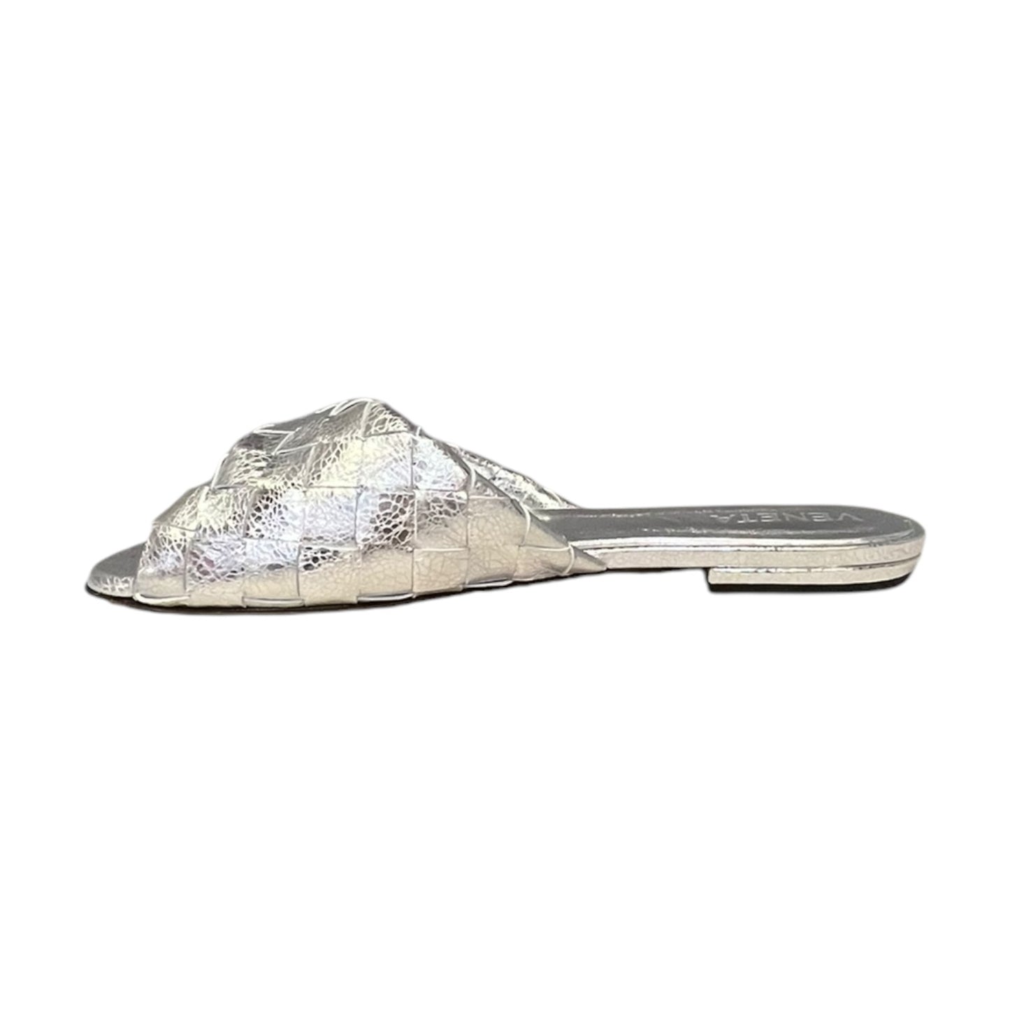 BOTTEGA VENETA Blink Flat Mules in Silver | 41