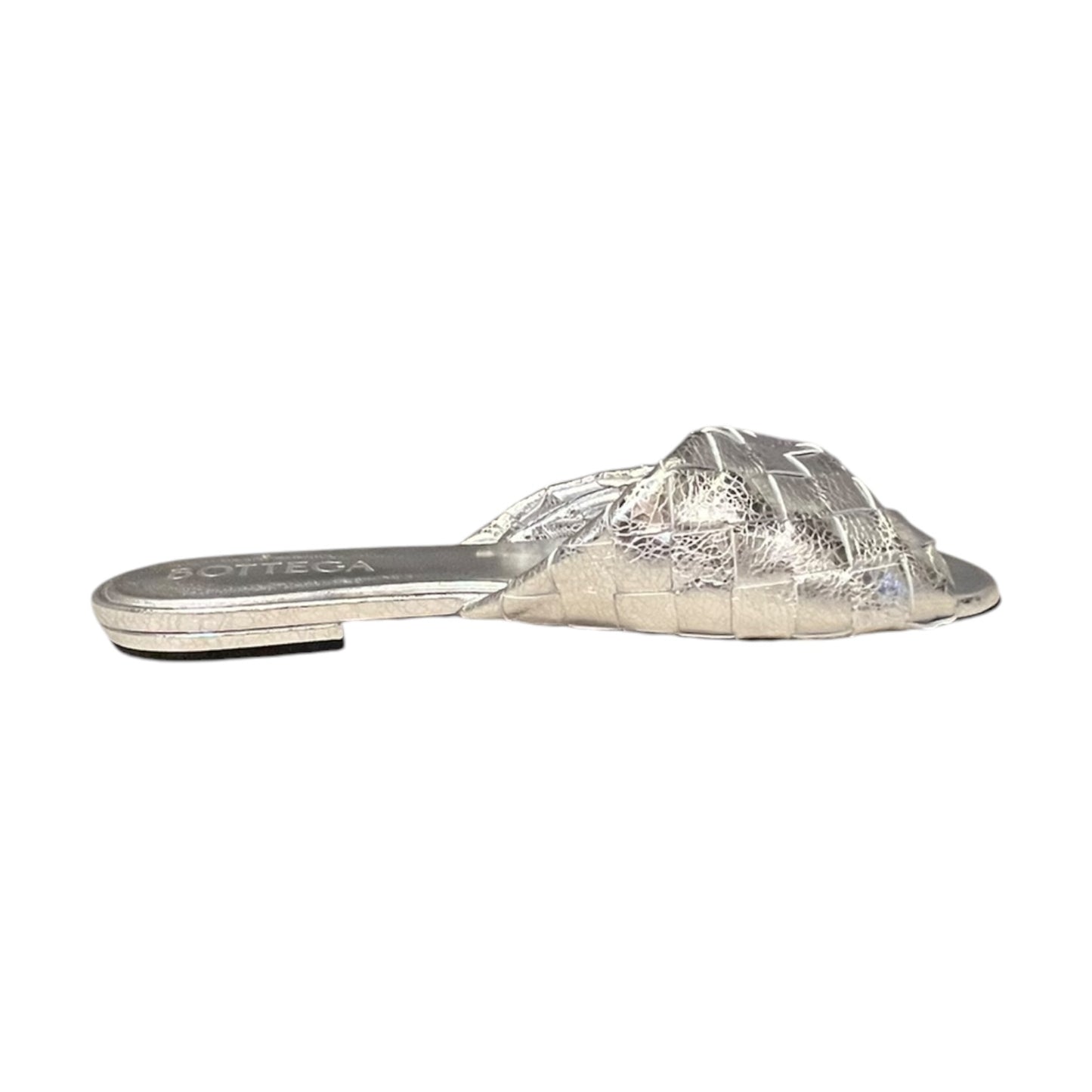 BOTTEGA VENETA Blink Flat Mules in Silver | 41