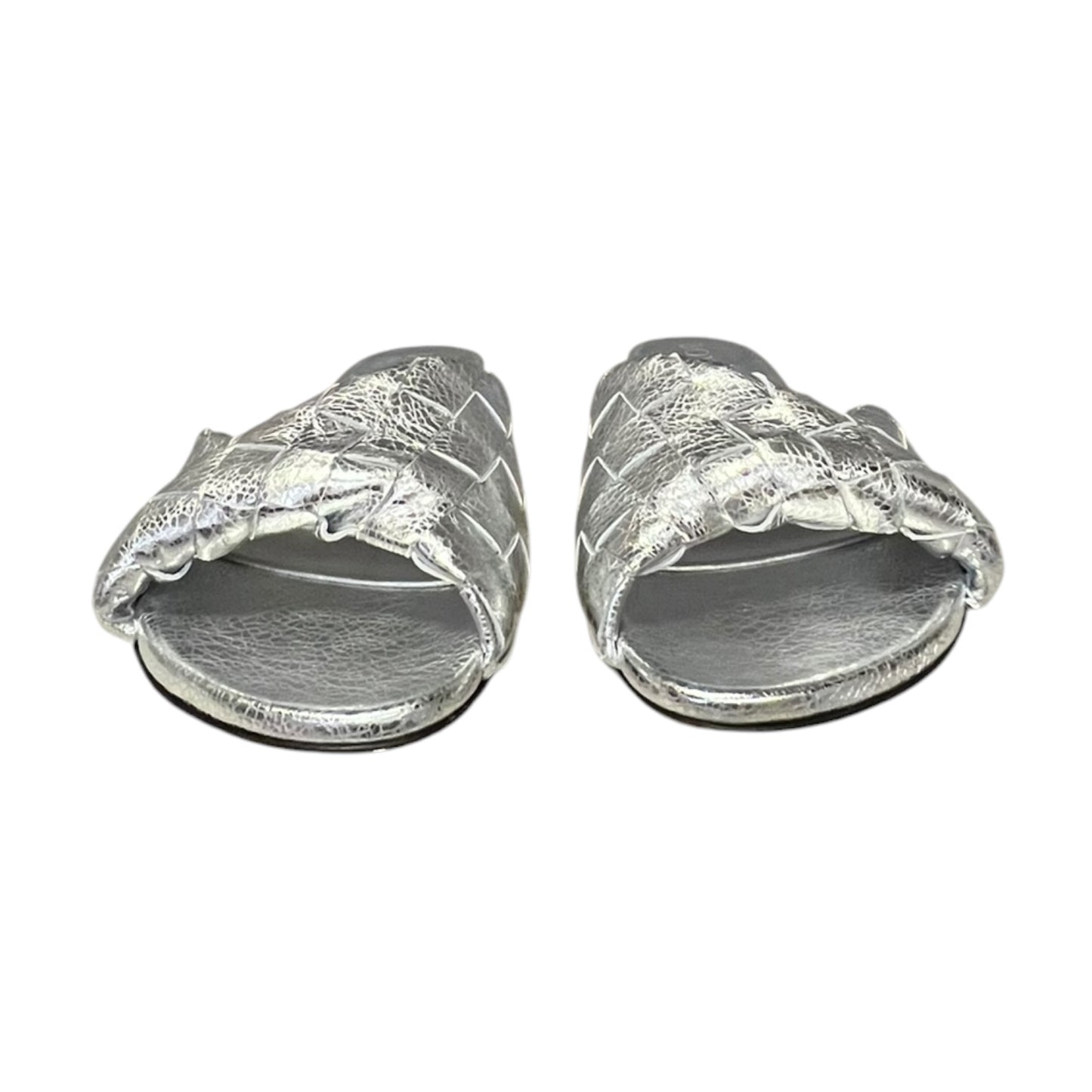 BOTTEGA VENETA Blink Flat Mules in Silver | 41