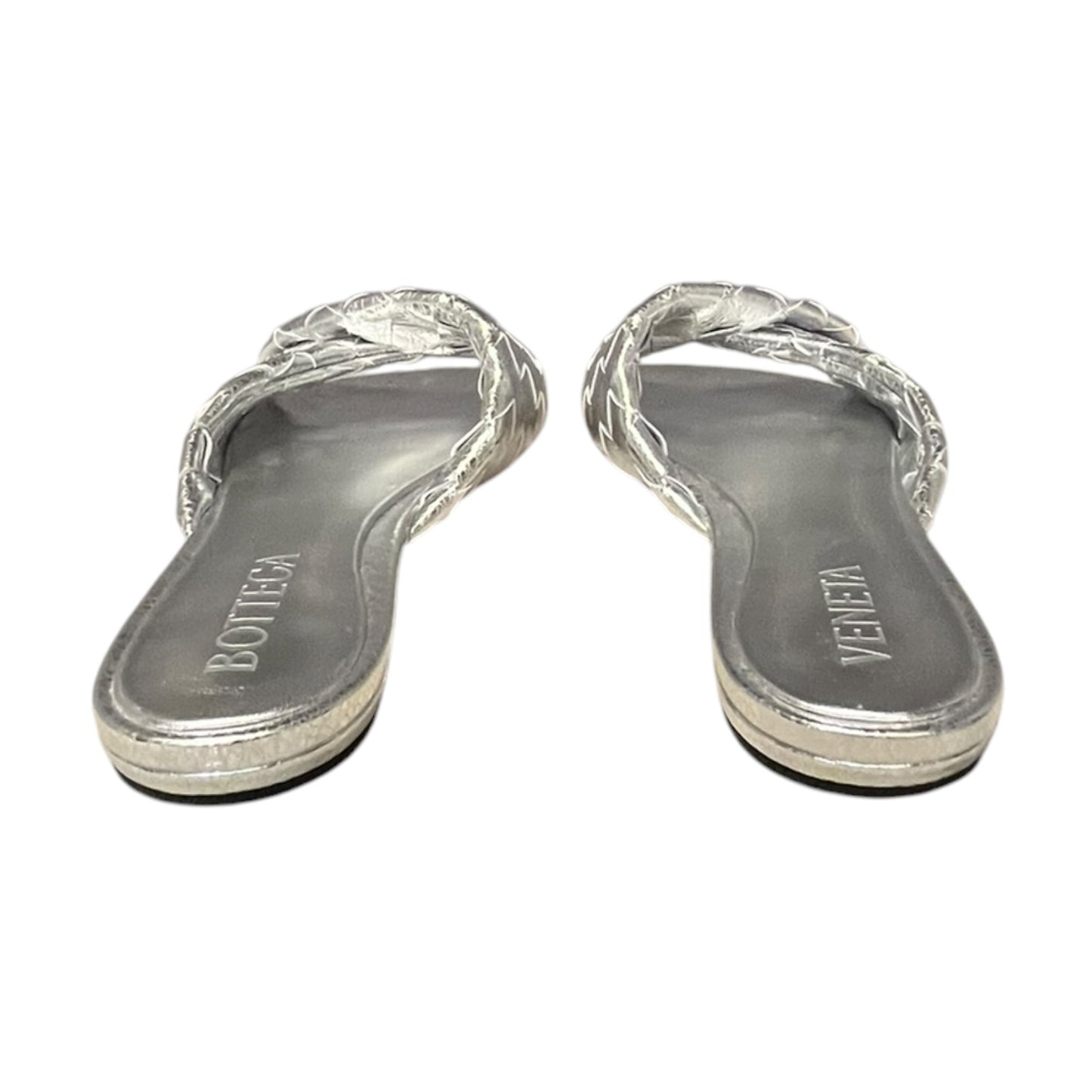 BOTTEGA VENETA Blink Flat Mules in Silver | 41