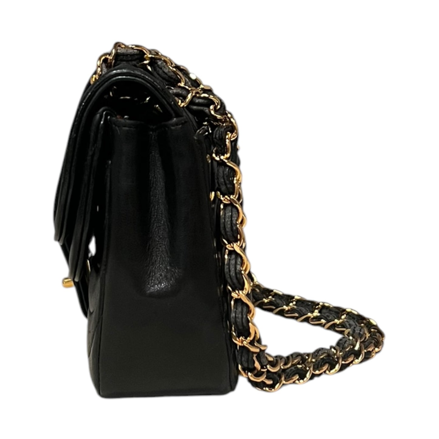 CHANEL Horizontal Quilted Double Flap Bag in Black