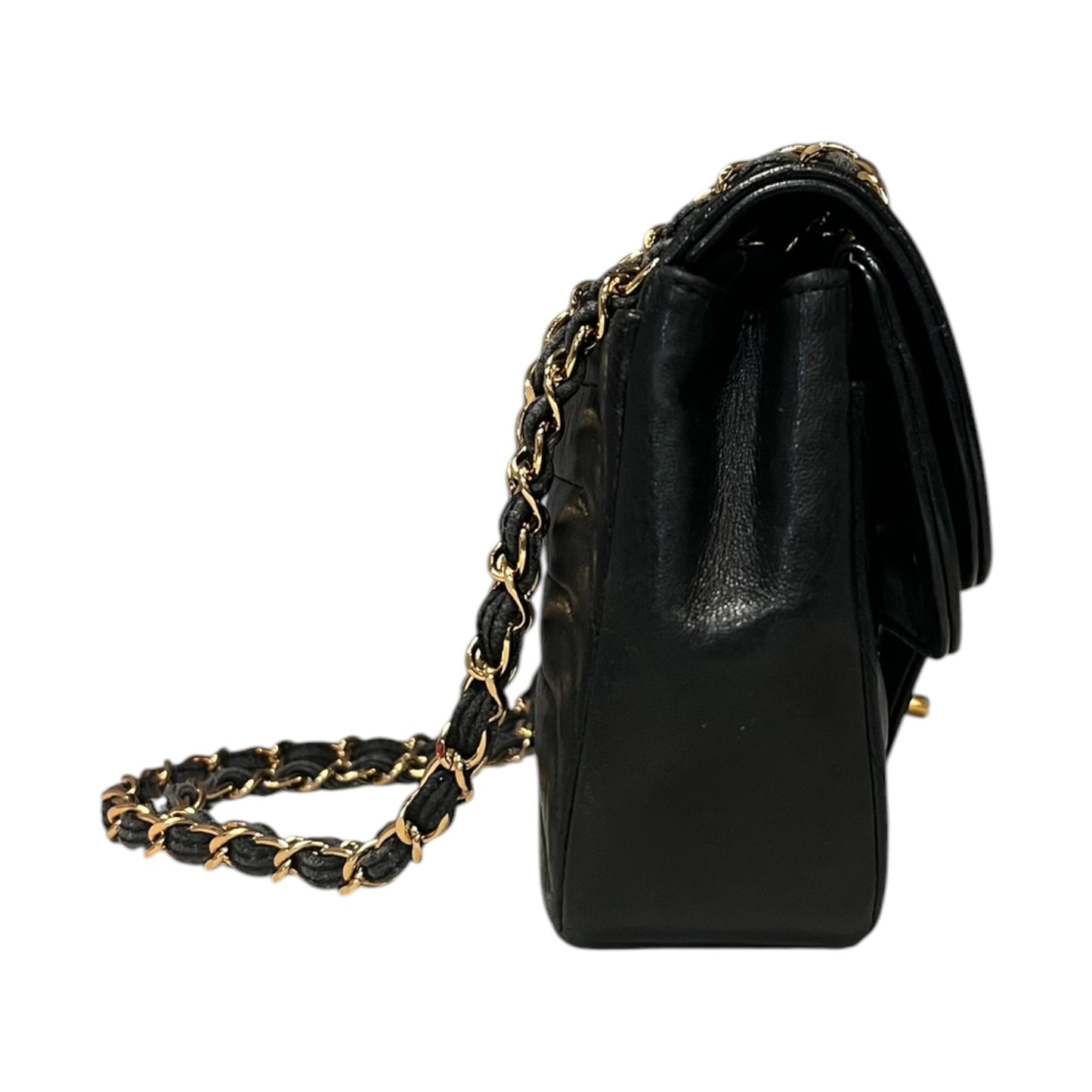 CHANEL Horizontal Quilted Double Flap Bag in Black