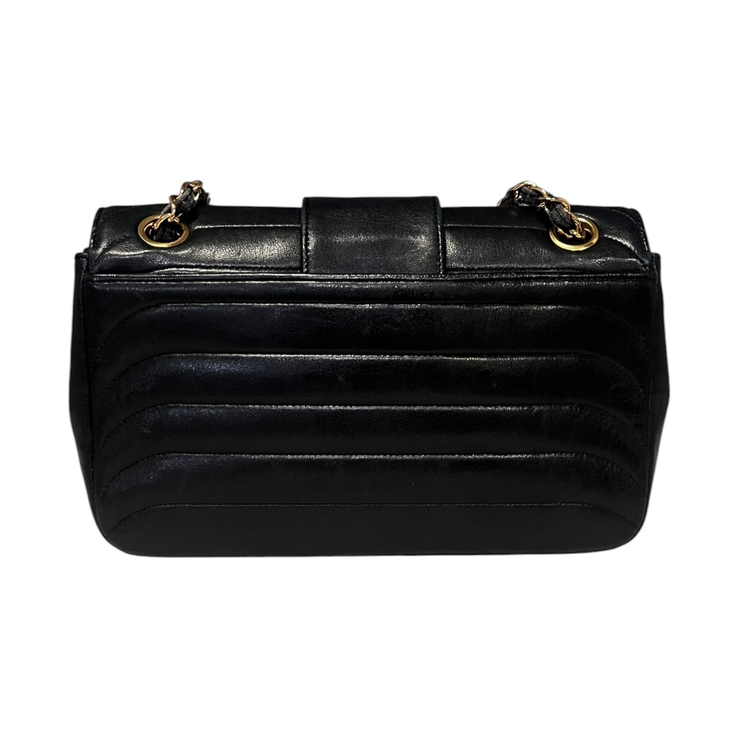 CHANEL Horizontal Quilted Double Flap Bag in Black