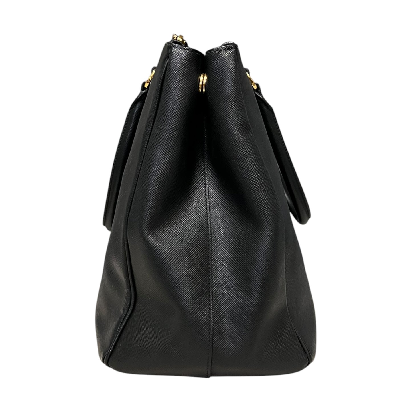 PRADA Large Saffiano Double Tote in Black
