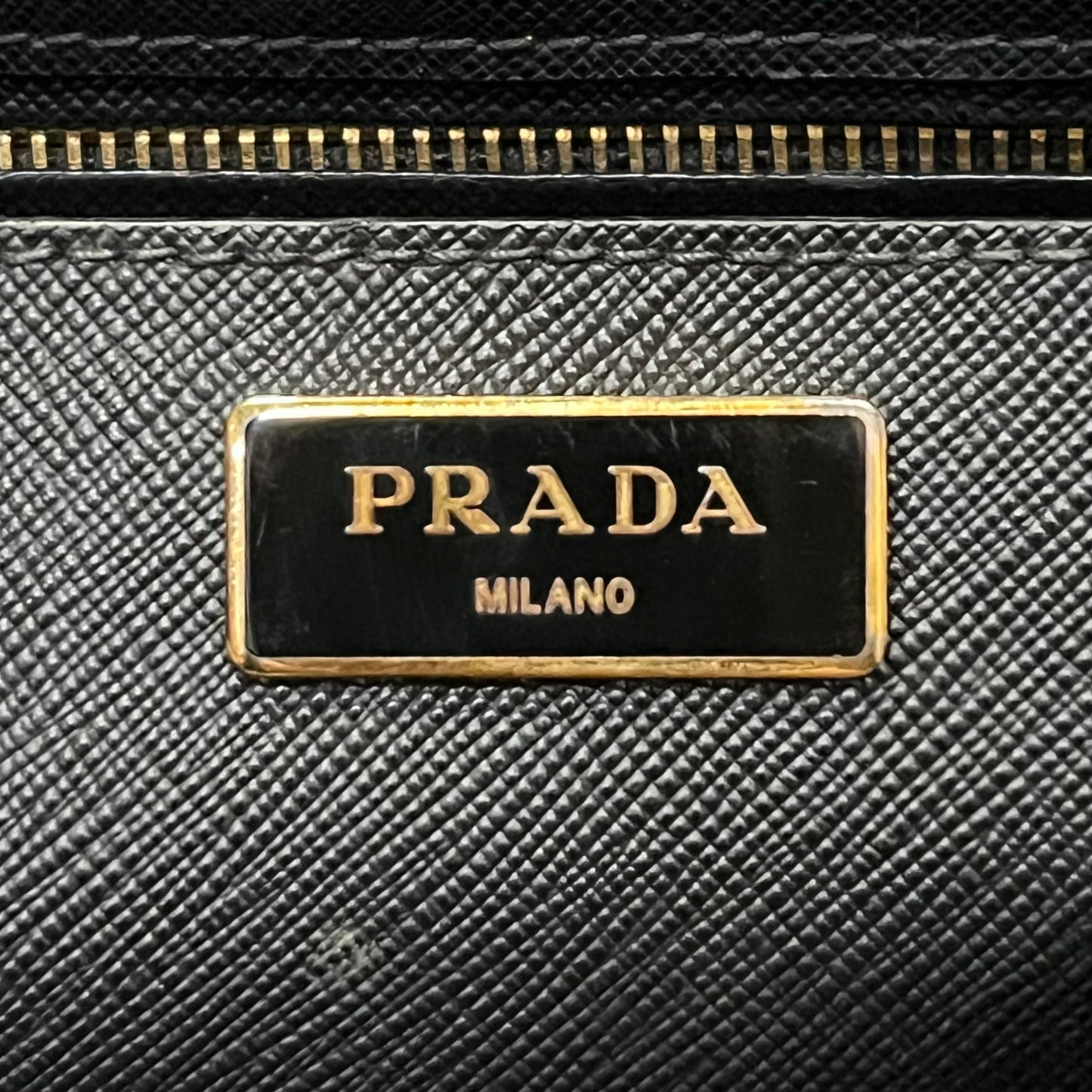 PRADA Large Saffiano Double Tote in Black