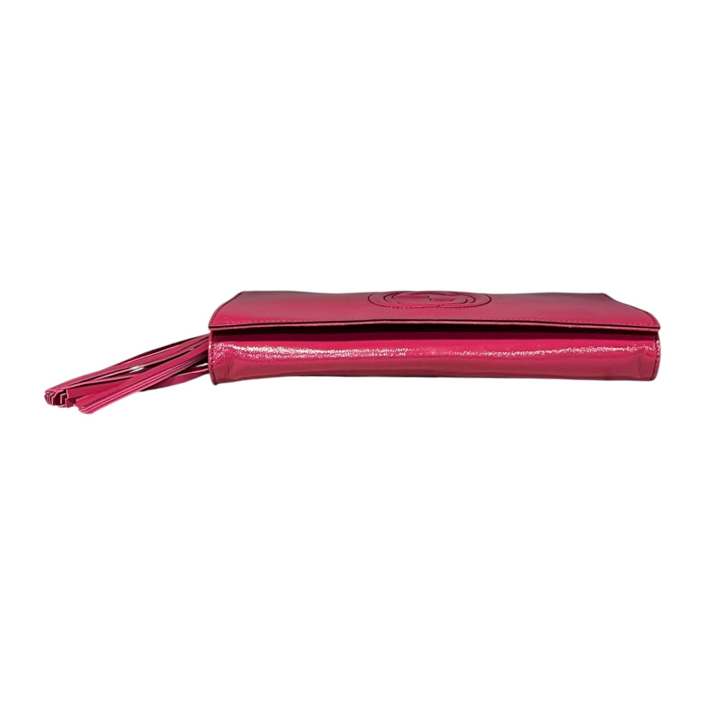 GUCCI Patent Soho Clutch in Pink