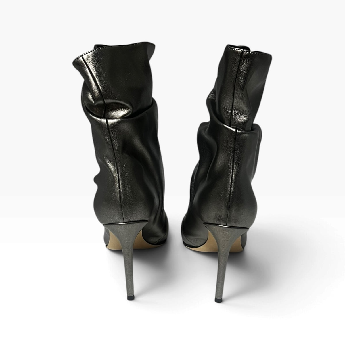 GIUSEPPE ZANOTTI Scrunch Booties in Pewter | 41