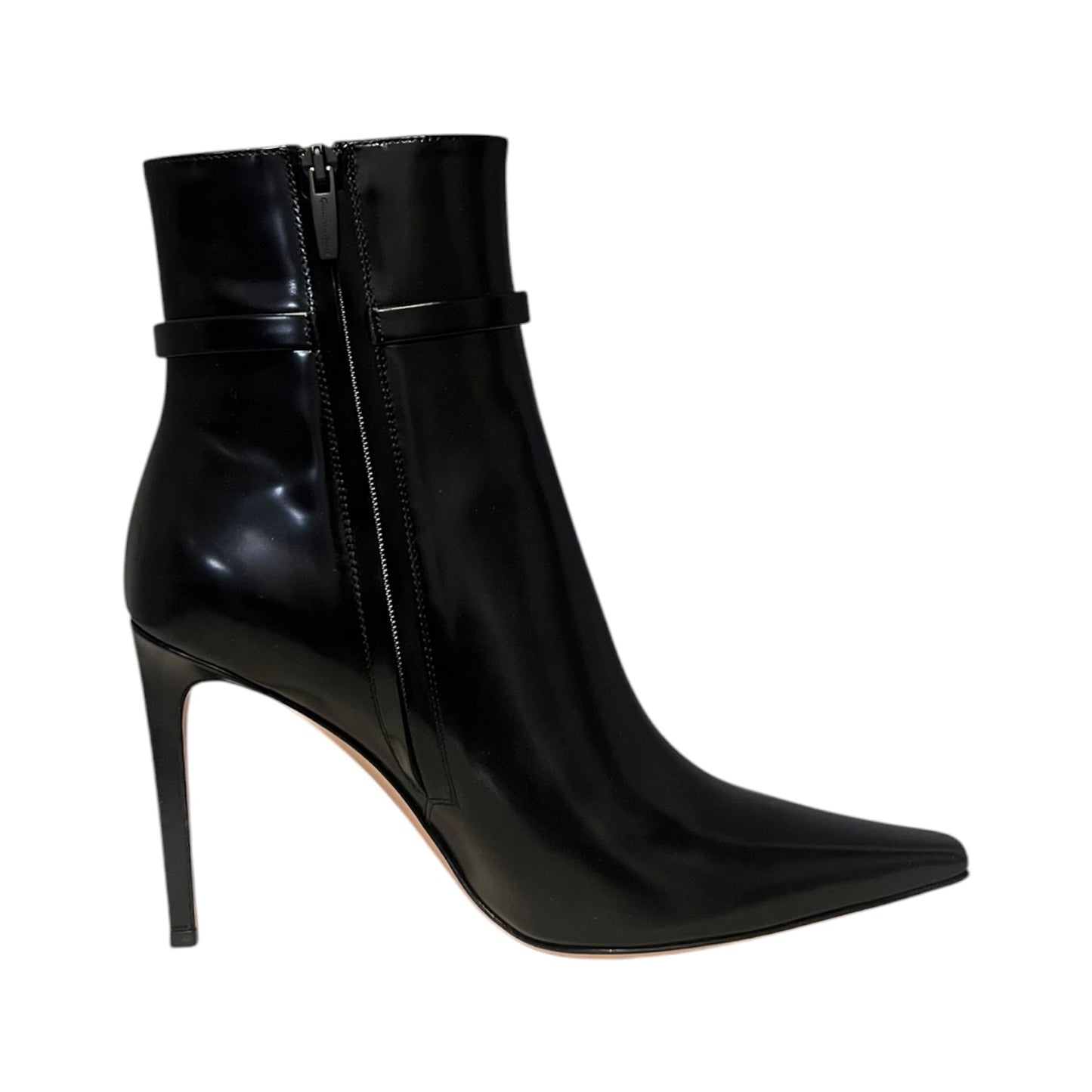 GIANVITO ROSSI Lynsay Hi Gloss Booties in  Black | 37