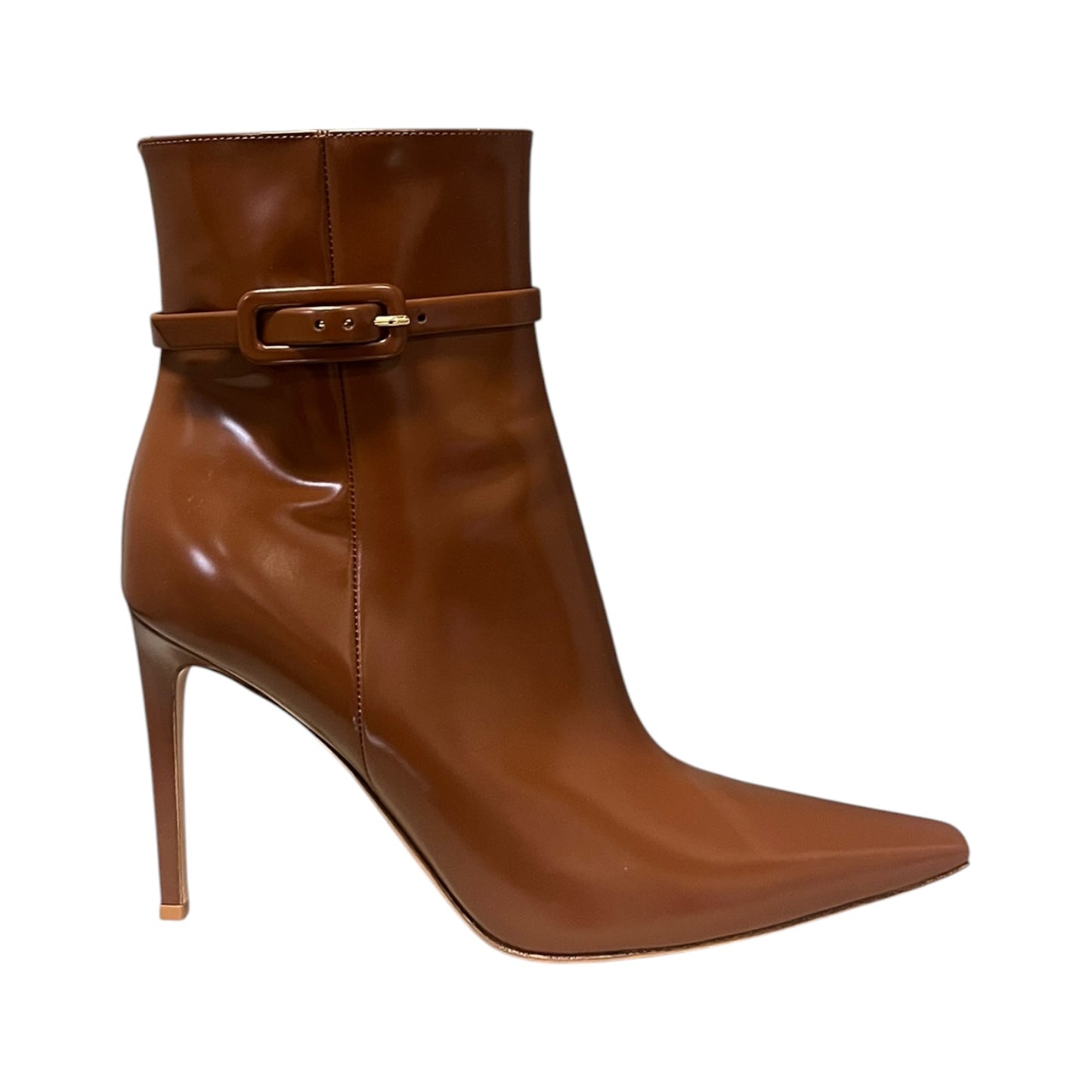 GIANVITO ROSSI Lynsay Hi Gloss Booties in Brown | 39.5