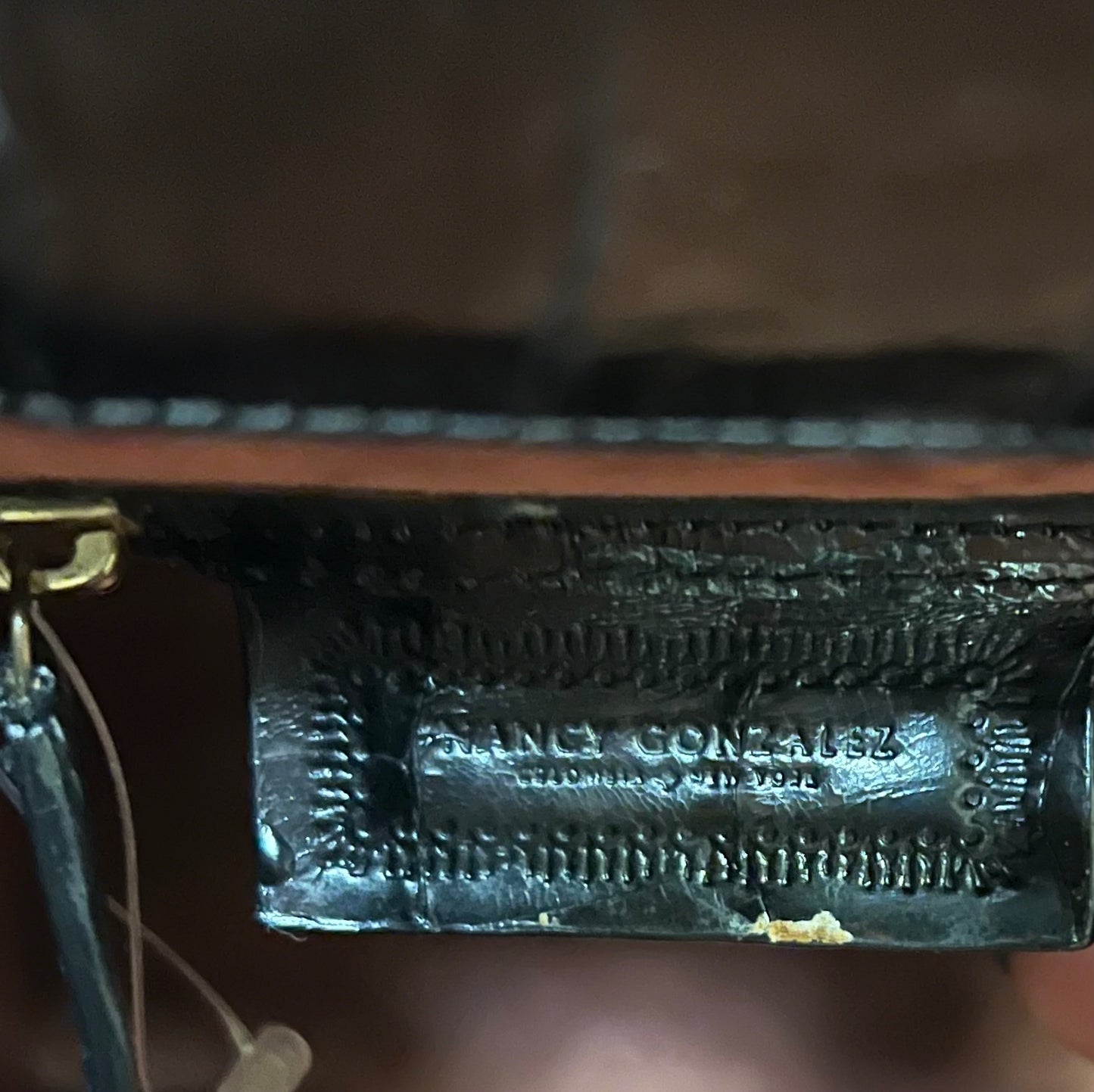 NANCY GONZALEZ Framed Crocodile Shoulder Bag in Black