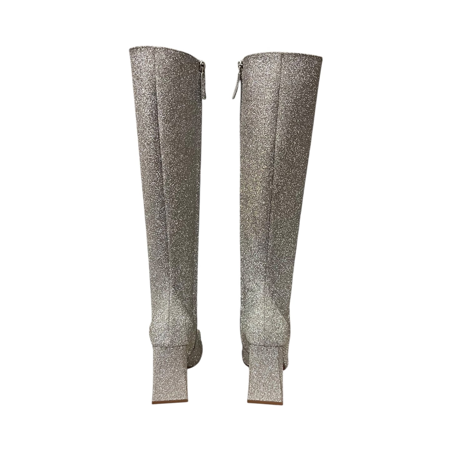 AMINA MUADDI Marine Glitter Boots in Silver | 36.5