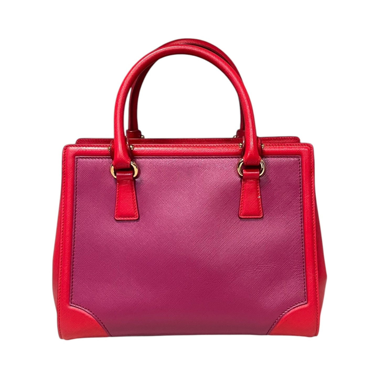 FERRAGAMO Gancini Top Handle Tote in Magenta & Red