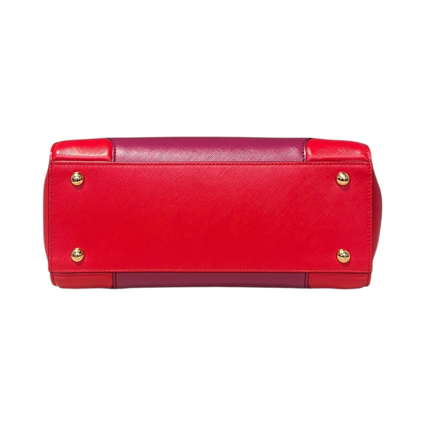 FERRAGAMO Gancini Top Handle Tote in Magenta & Red