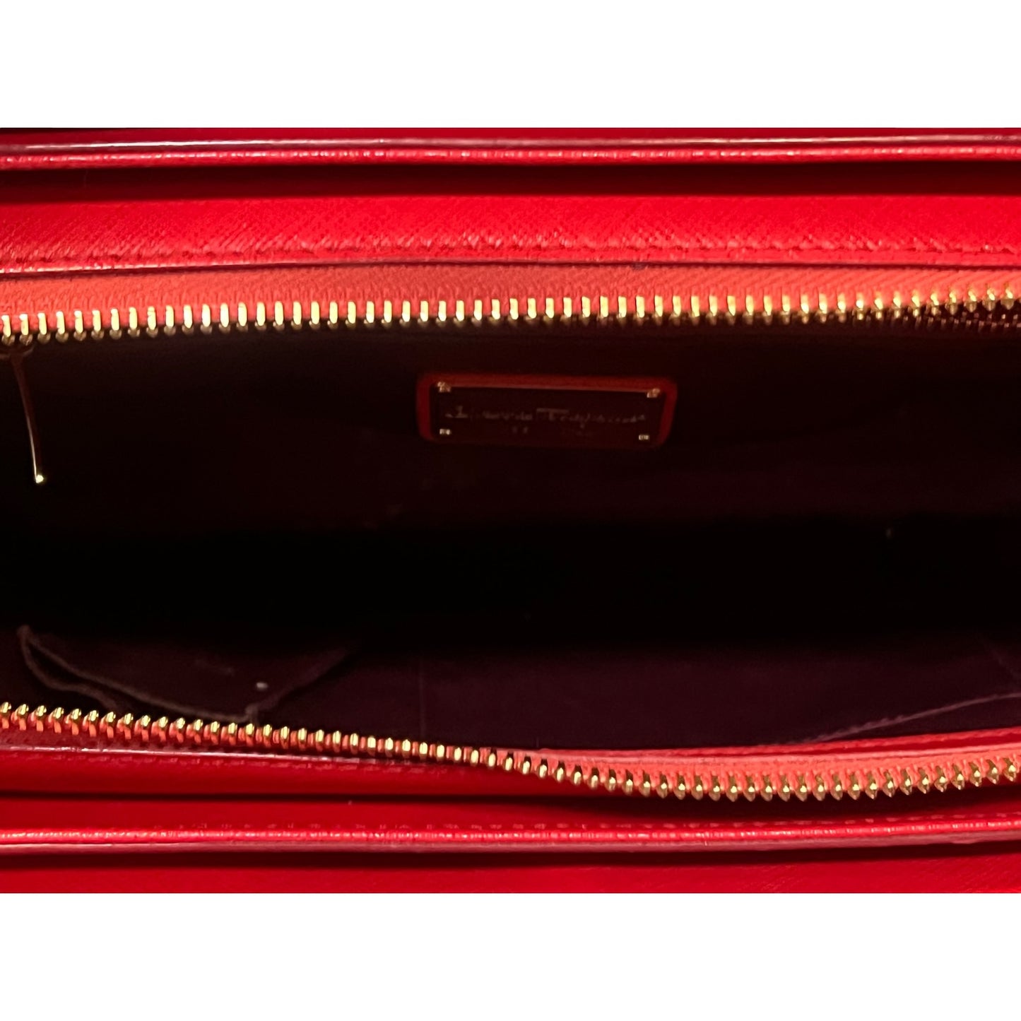 FERRAGAMO Gancini Top Handle Tote in Magenta & Red
