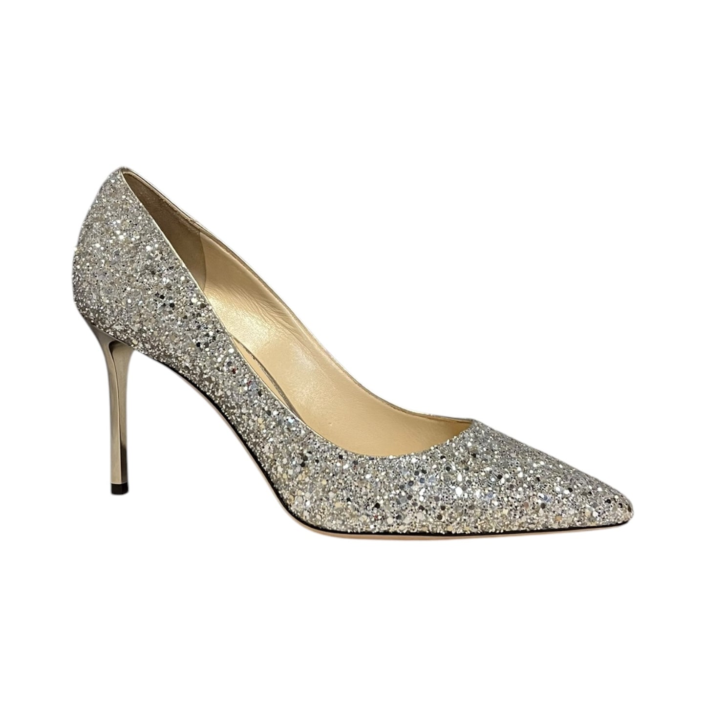 JIMMY CHOO Romy Glitter Pumps in Silver | 41