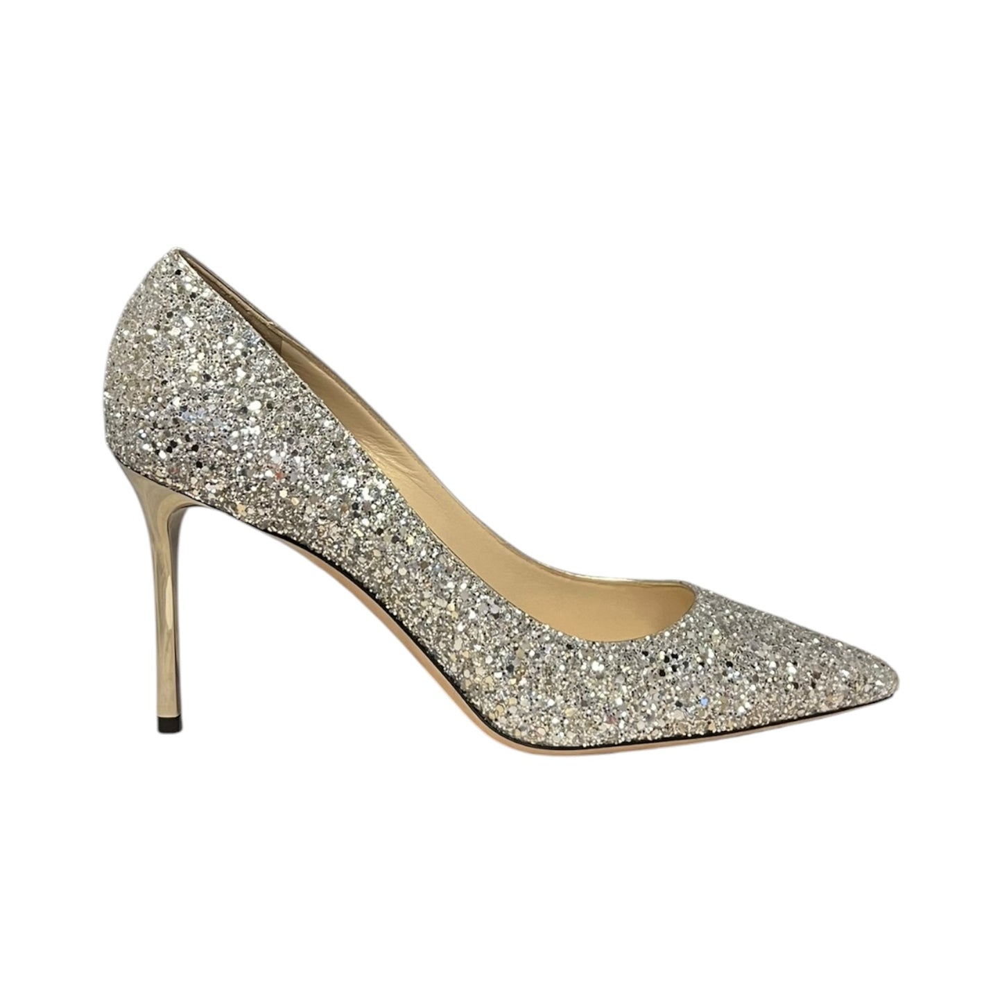 JIMMY CHOO Romy Glitter Pumps in Silver | 41