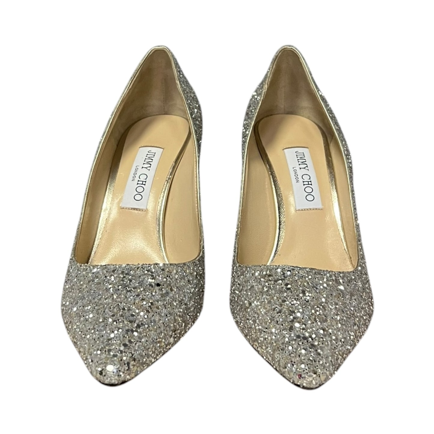 JIMMY CHOO Romy Glitter Pumps in Silver | 41