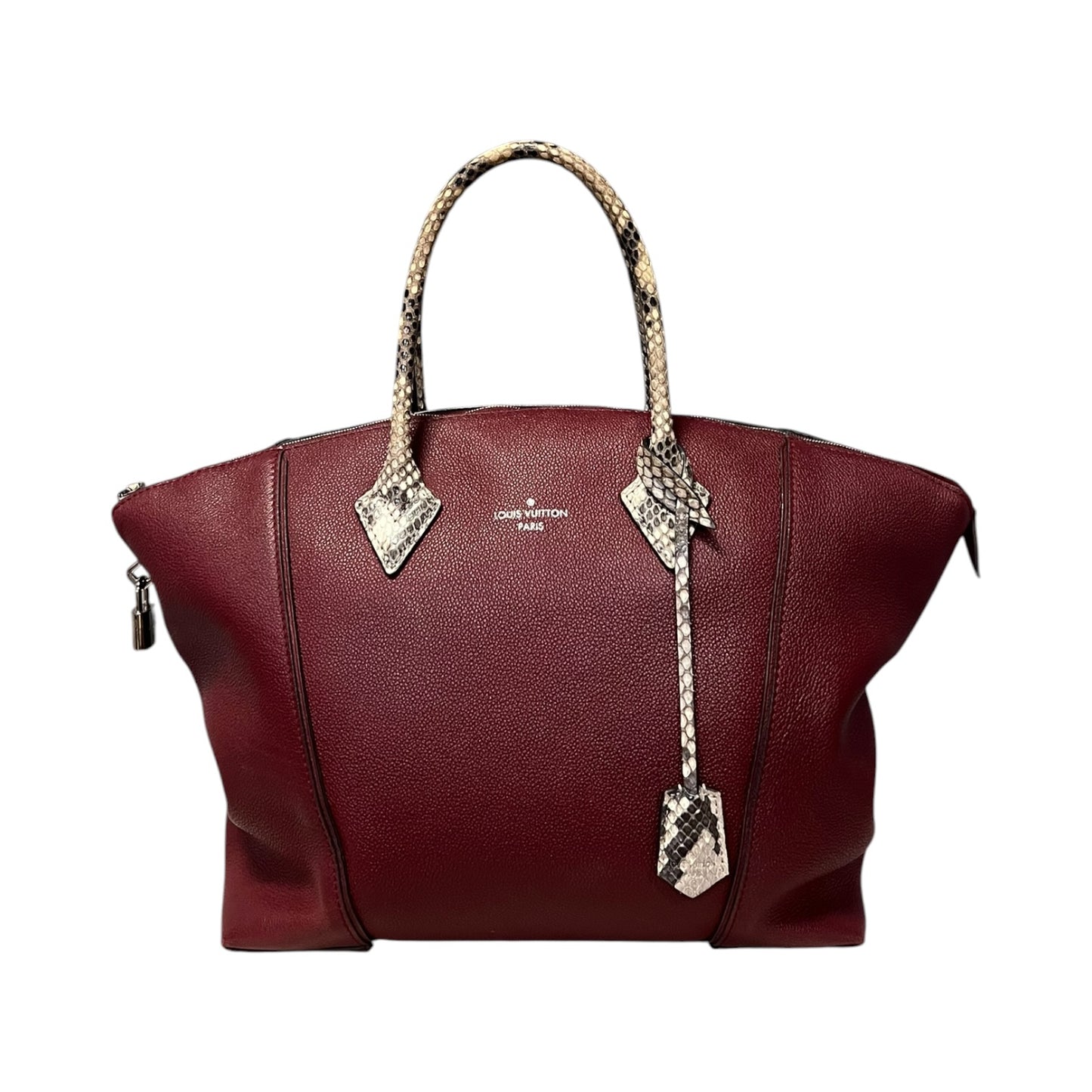 LOUIS VUITTON Soft Lockit MM Veau in Cachemire Calfskin Leather & Python