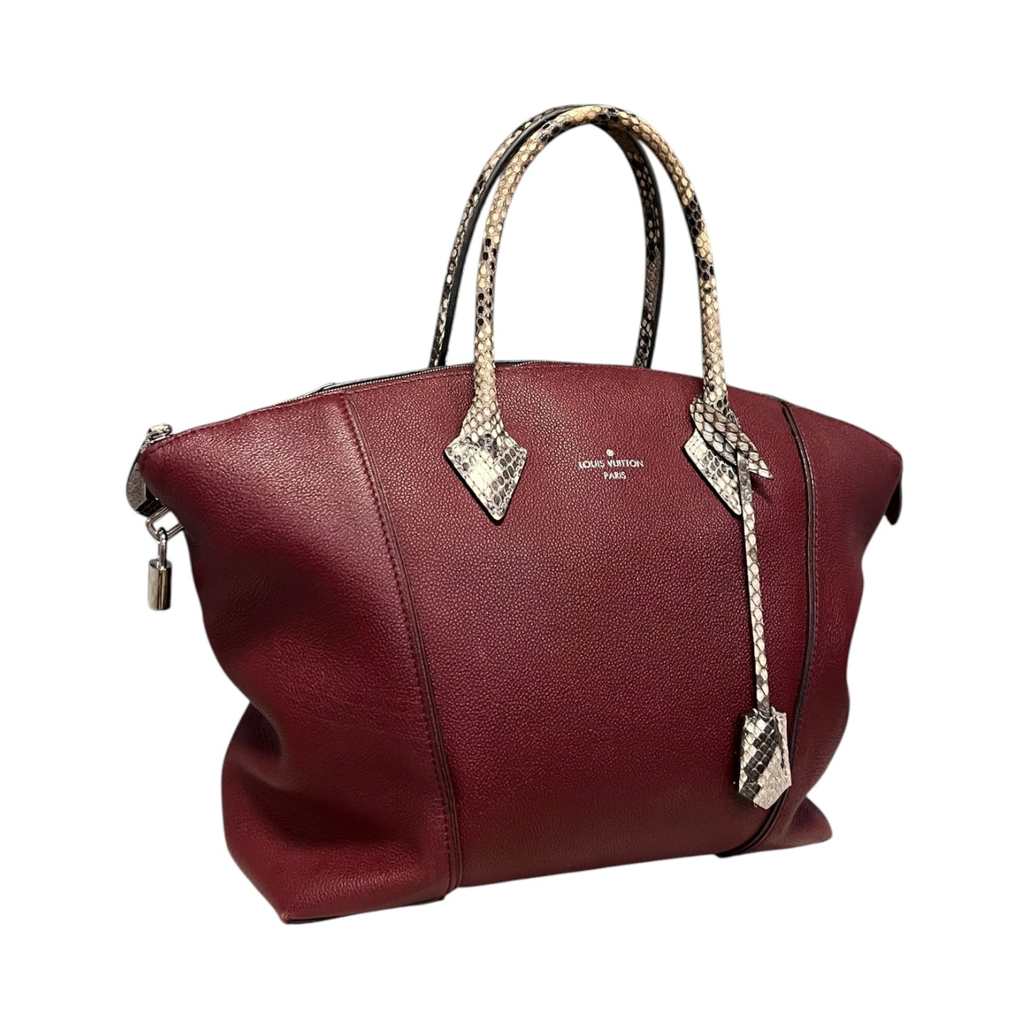 LOUIS VUITTON Soft Lockit MM Veau in Cachemire Calfskin Leather & Python