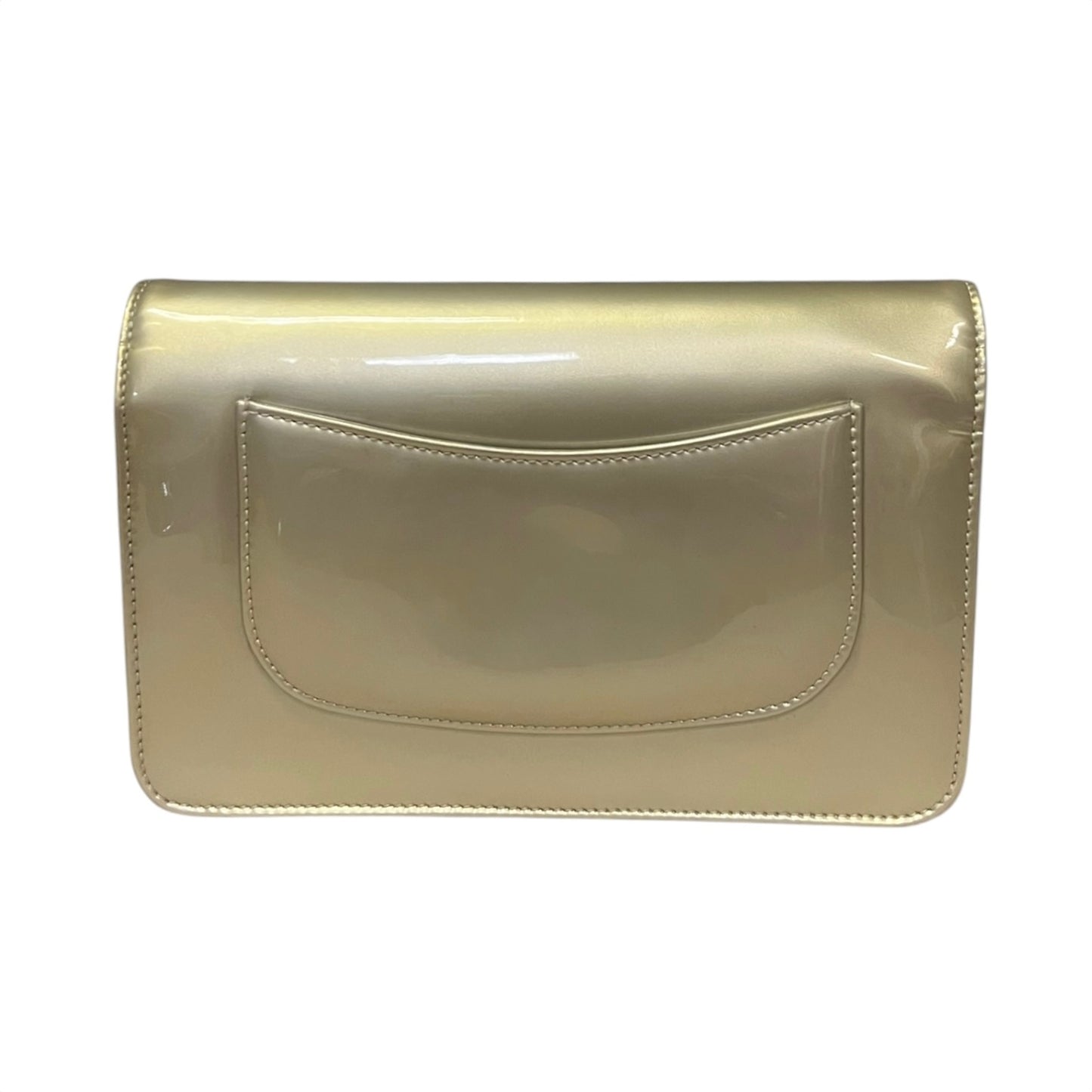 CHANEL Strass CC Patent Wallet On Chain WOC in Gold