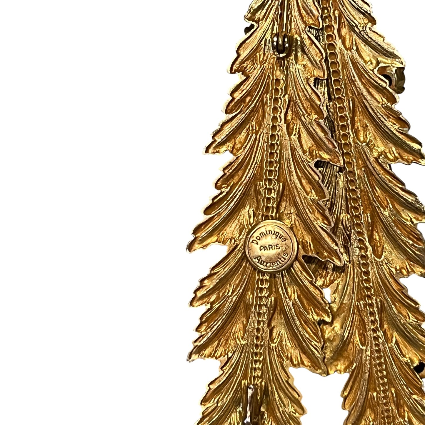 DOMINIQUE AURIENTIS Cabochon Jewel Leaf Brooch | Vintage
