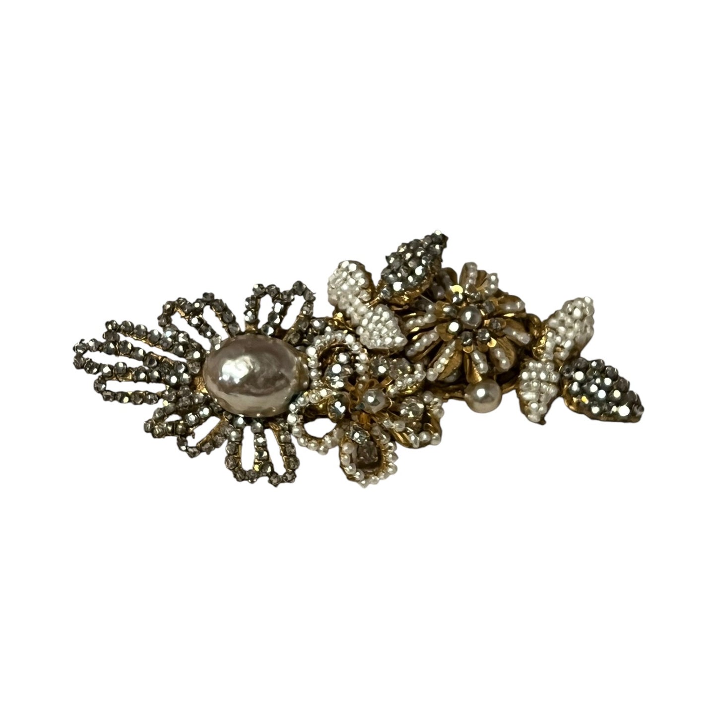 MIRIAM HASKELL Couture Pearl Crystal Brooch | Vintage