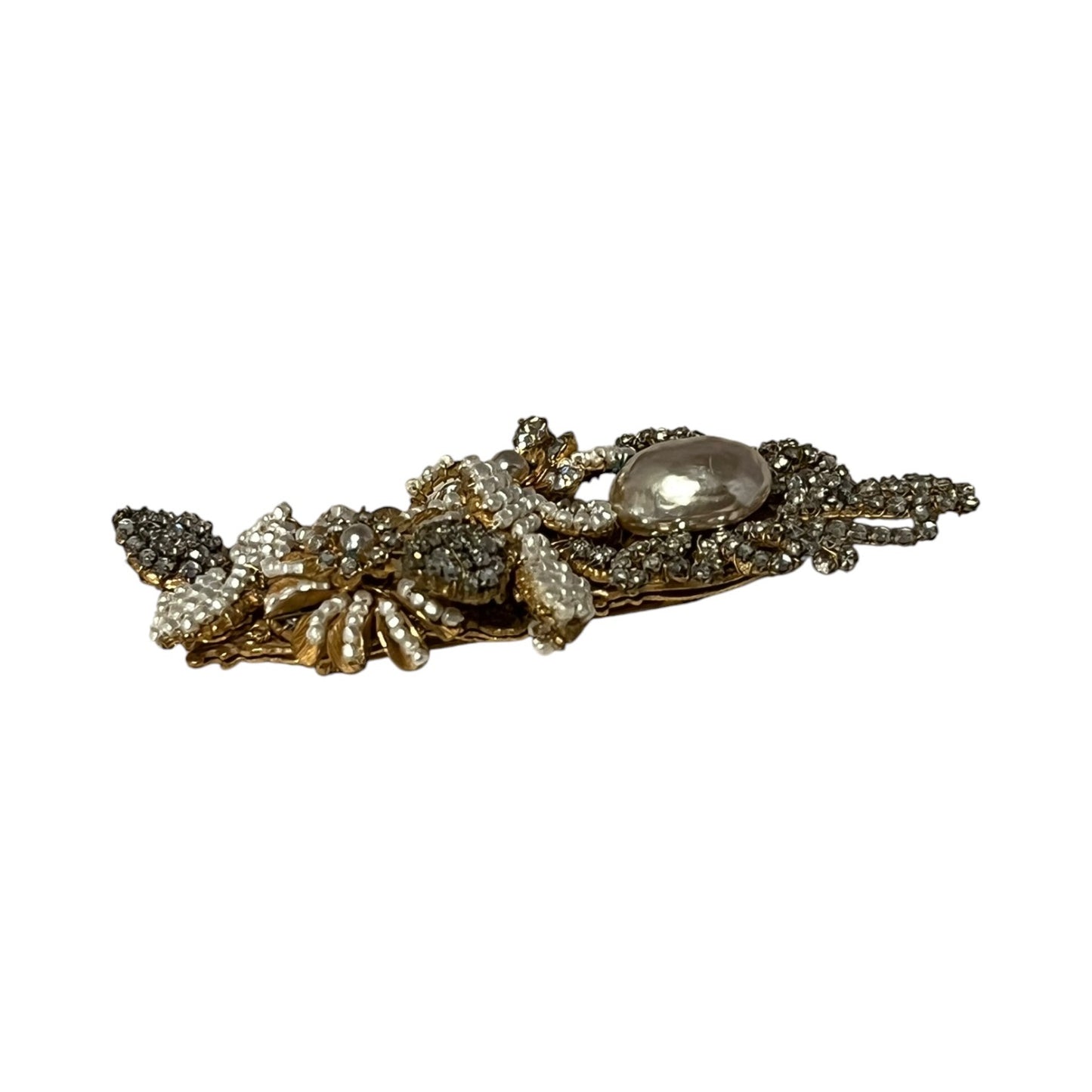 MIRIAM HASKELL Couture Pearl Crystal Brooch | Vintage