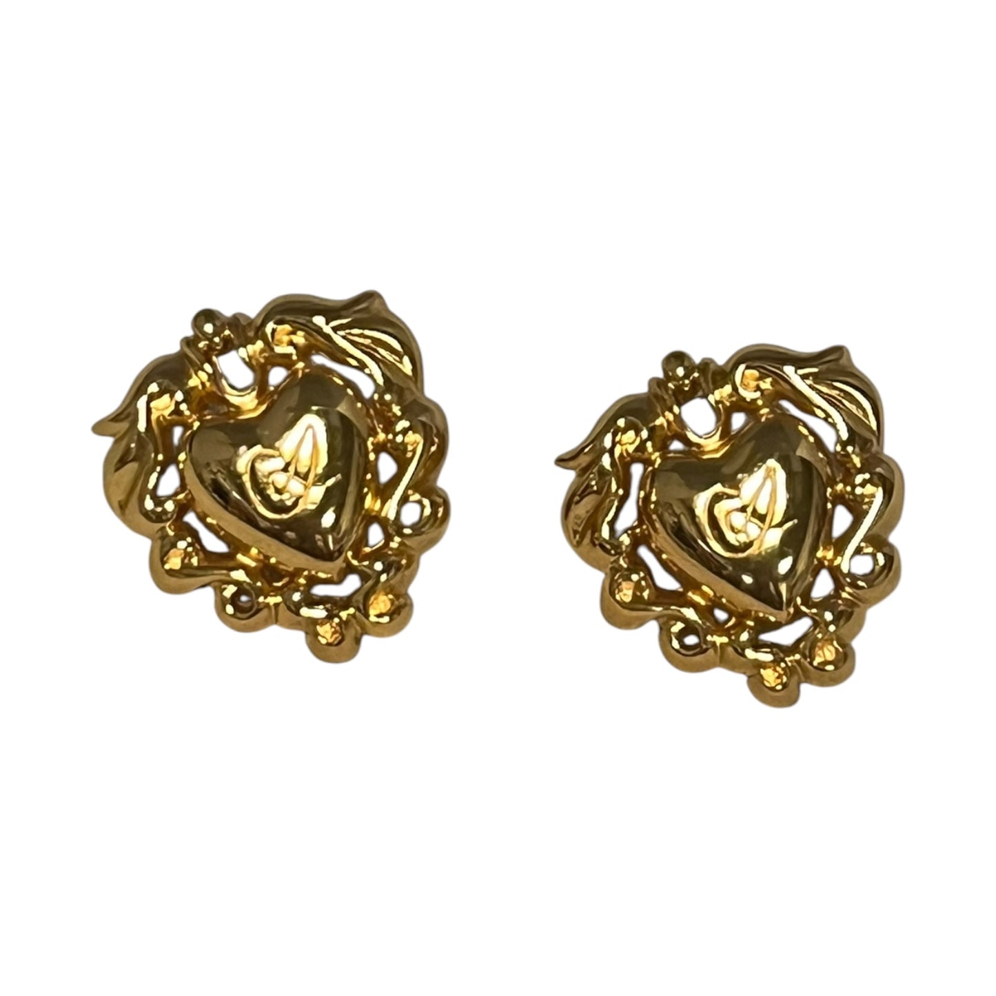 CHRISTIAN LACROIX Heart Stud Earrings | Vintage