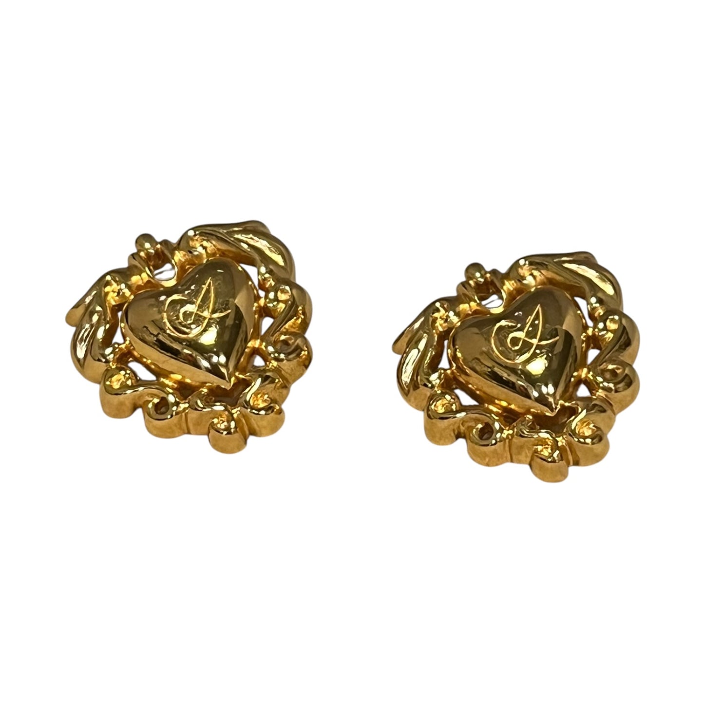 CHRISTIAN LACROIX Heart Stud Earrings | Vintage