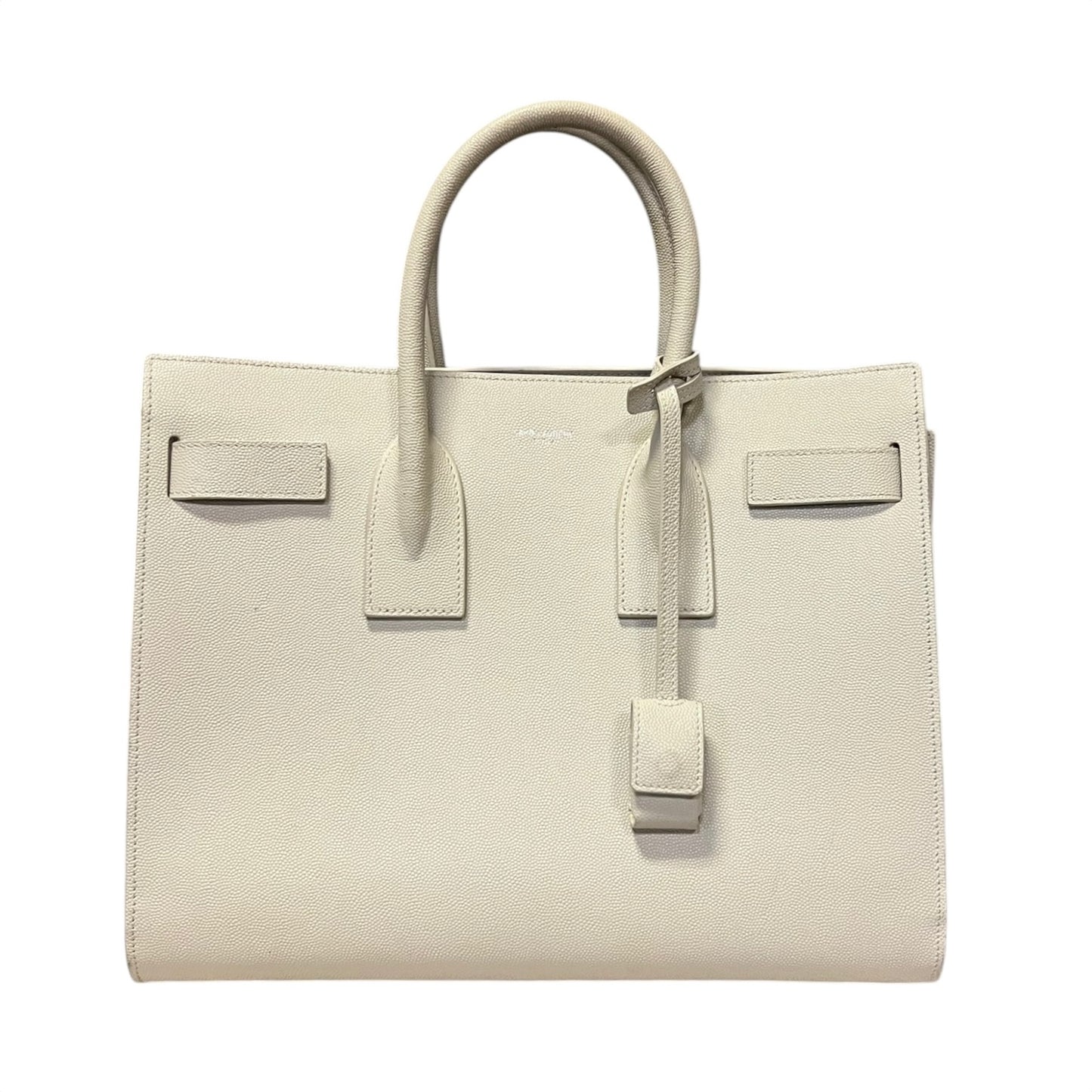 SAINT LAURENT Sac De Jour in Grained Leather in Chalk