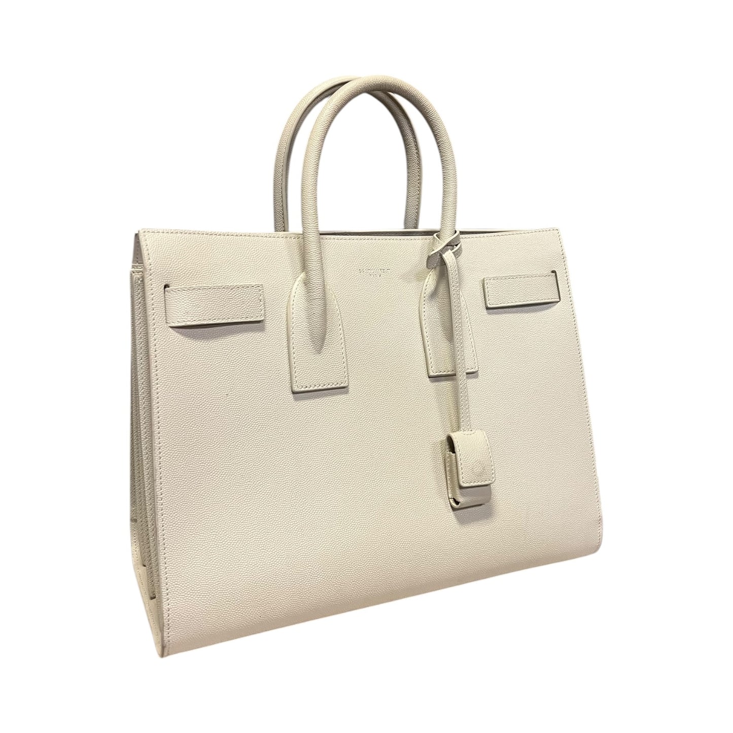 SAINT LAURENT Sac De Jour in Grained Leather in Chalk