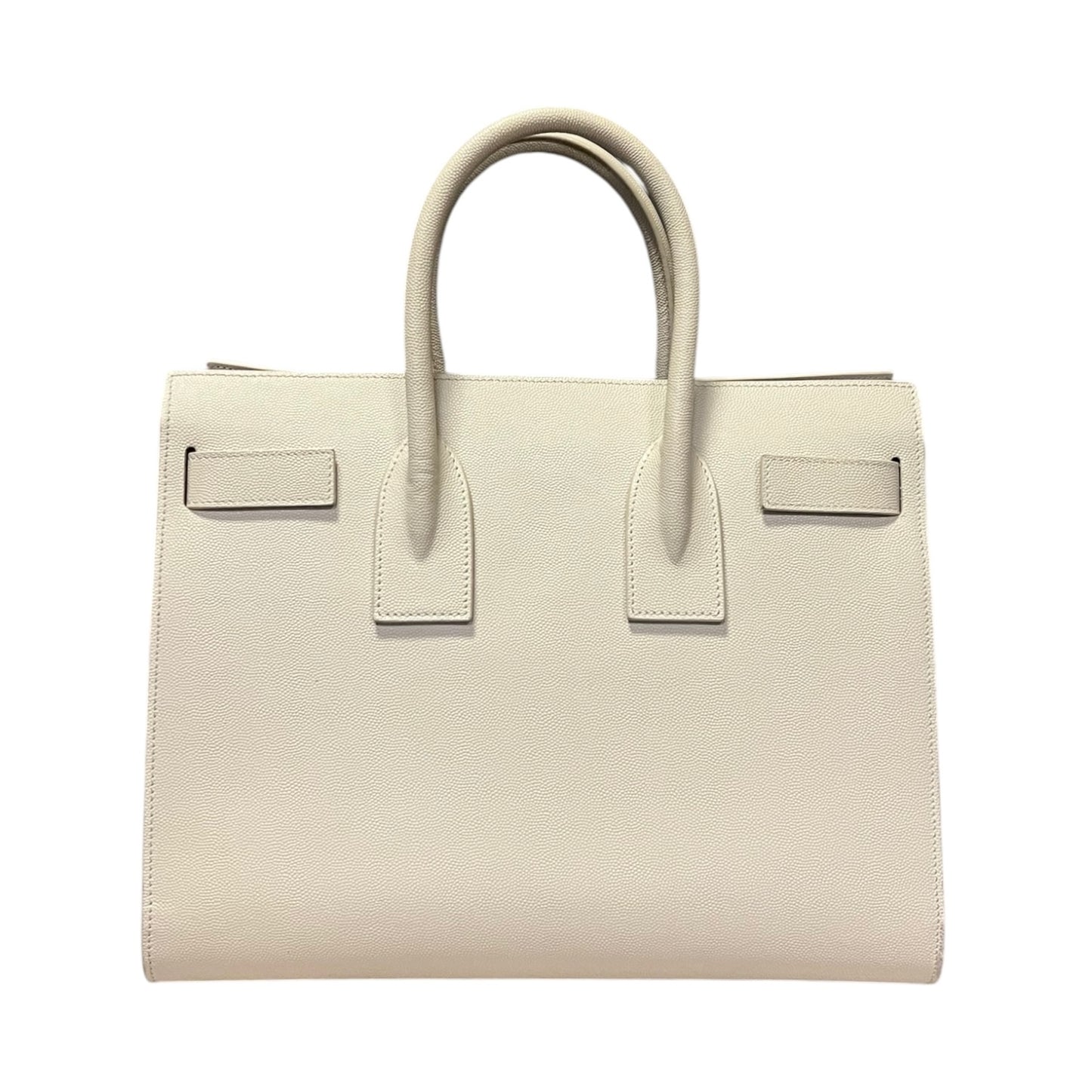 SAINT LAURENT Sac De Jour in Grained Leather in Chalk