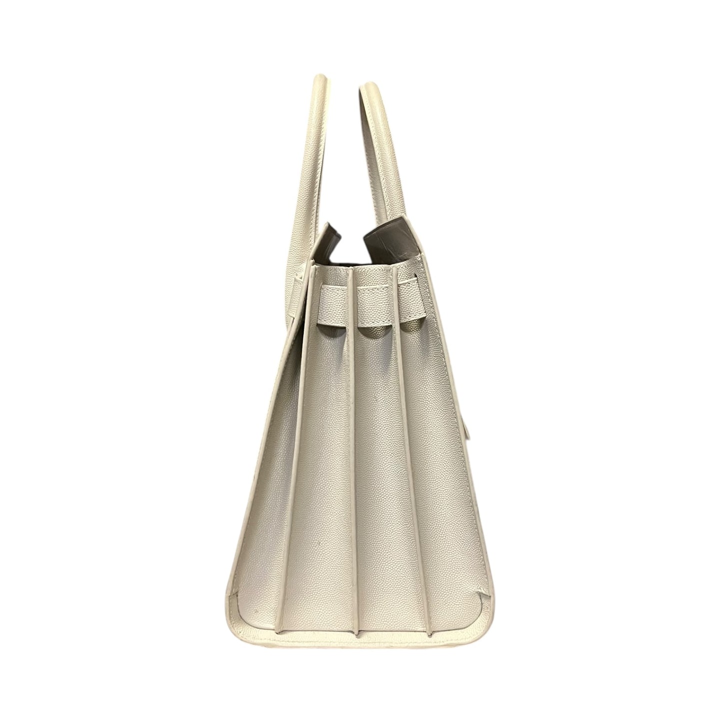 SAINT LAURENT Sac De Jour in Grained Leather in Chalk