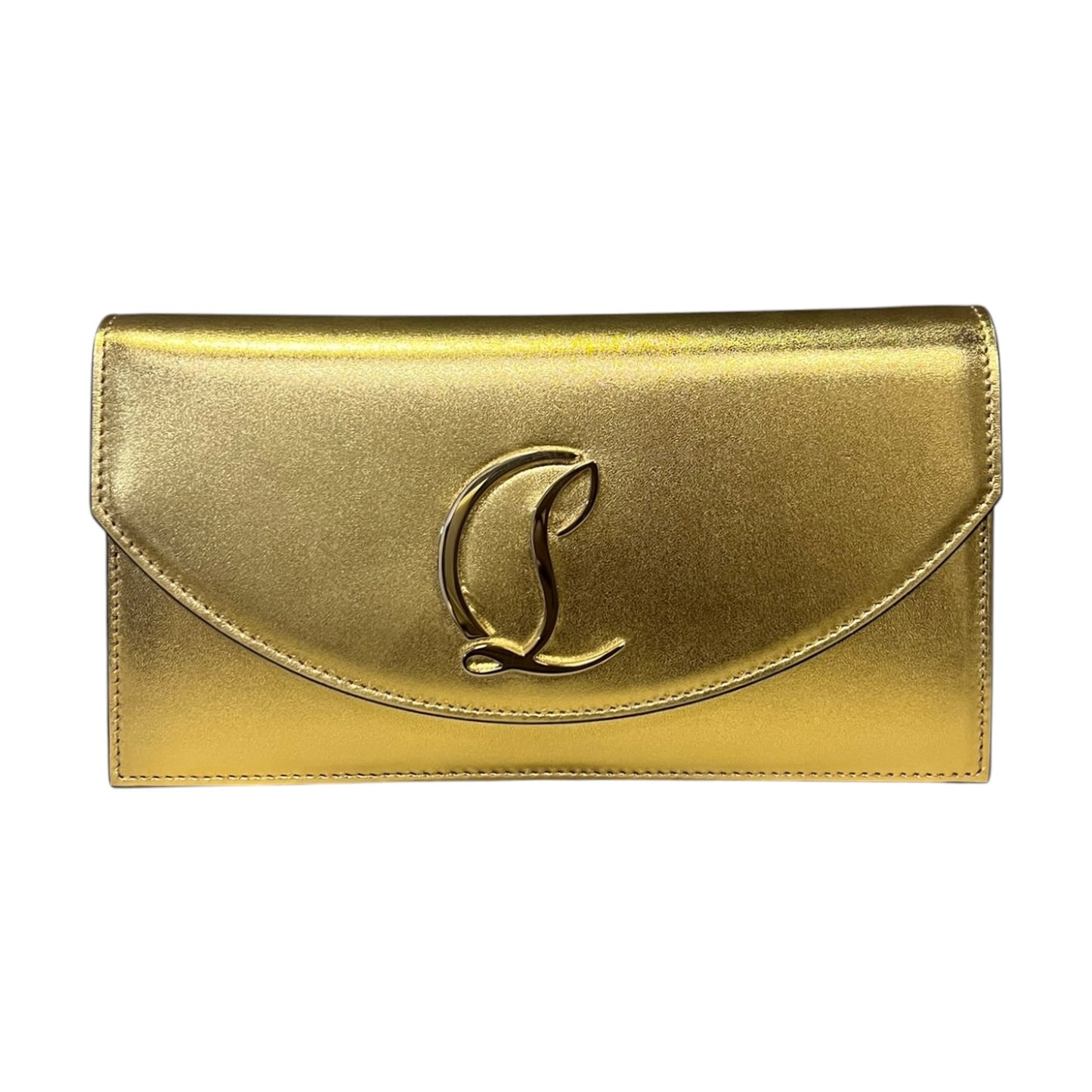 CHRISTIAN LOUBOUTIN Loubi54 Shoulder Bag Clutch in Gold
