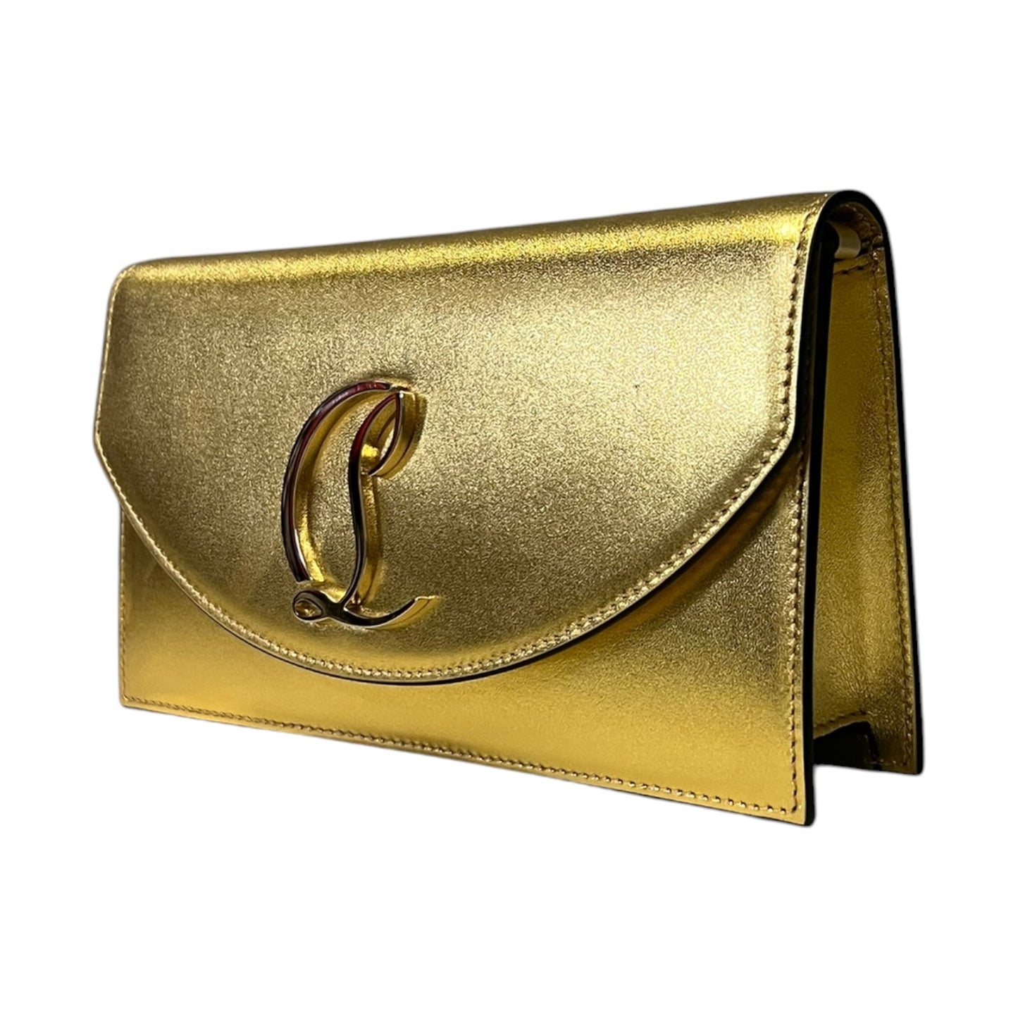 CHRISTIAN LOUBOUTIN Loubi54 Shoulder Bag Clutch in Gold