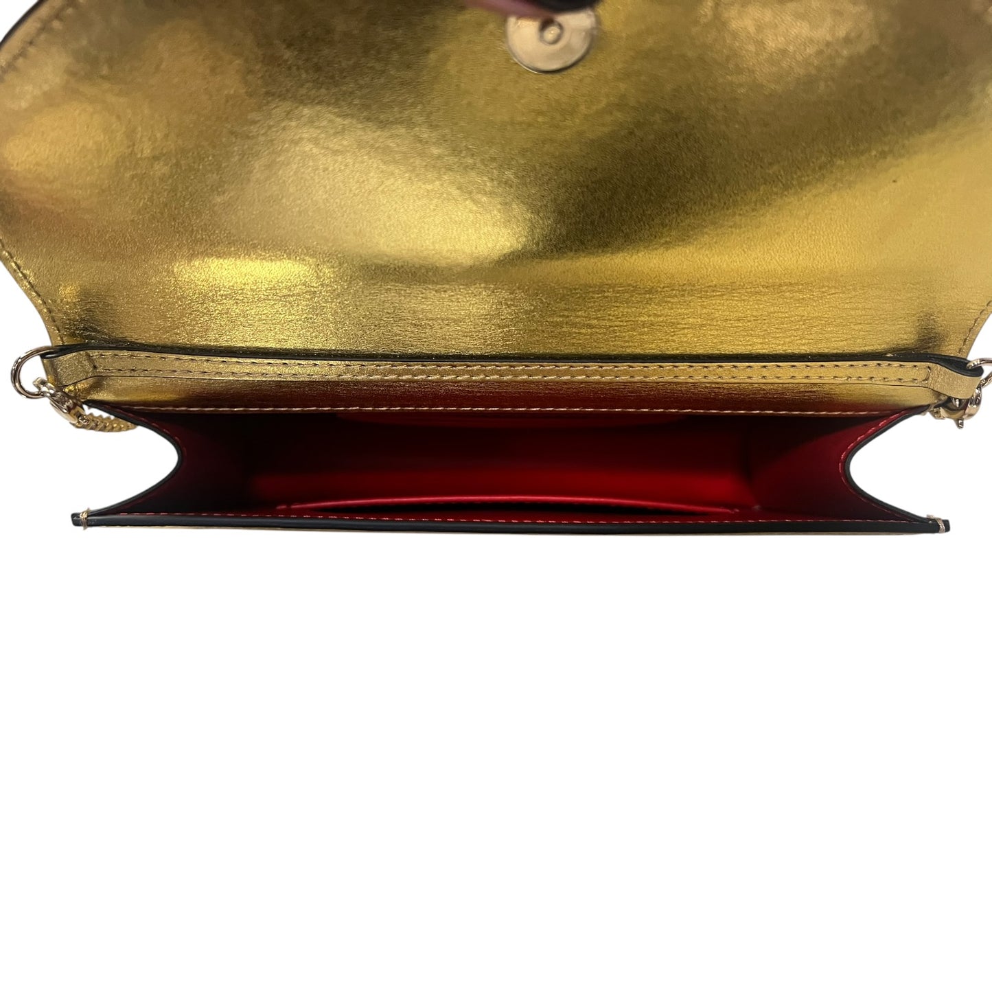 CHRISTIAN LOUBOUTIN Loubi54 Shoulder Bag Clutch in Gold