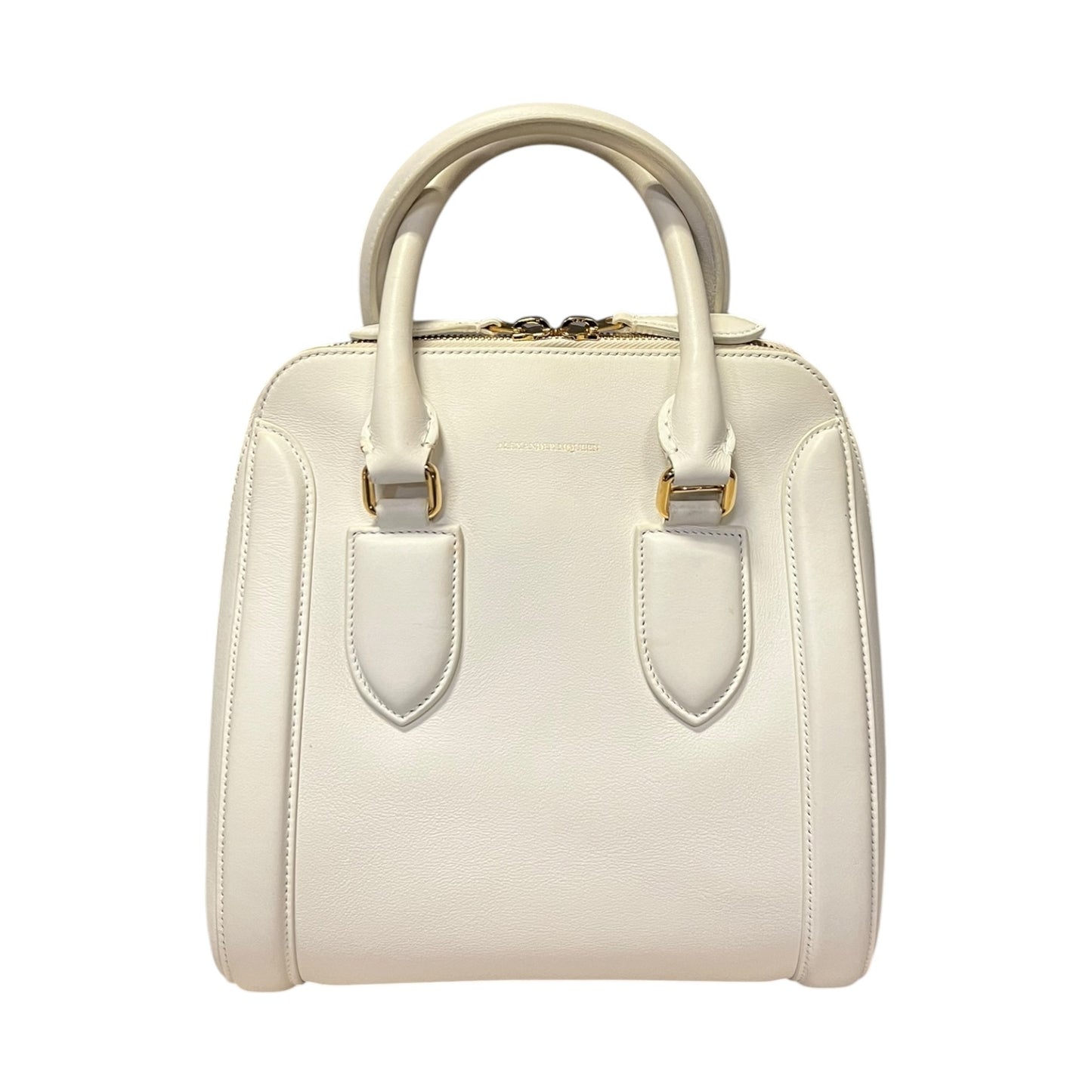 ALEXANDER MCQUEEN Heroine Top Handle Shoulder Bag in White