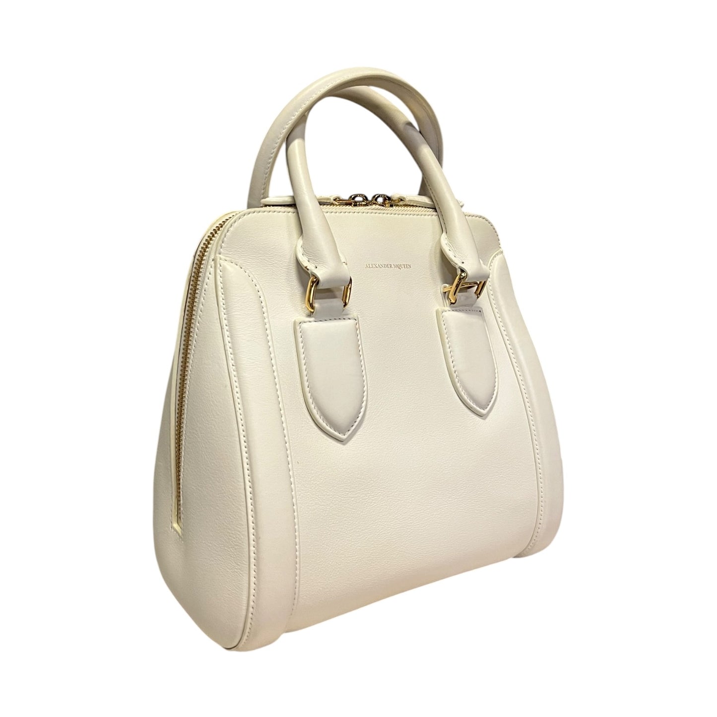 ALEXANDER MCQUEEN Heroine Top Handle Shoulder Bag in White