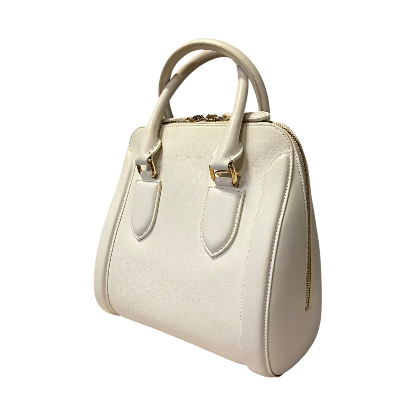 ALEXANDER MCQUEEN Heroine Top Handle Shoulder Bag in White