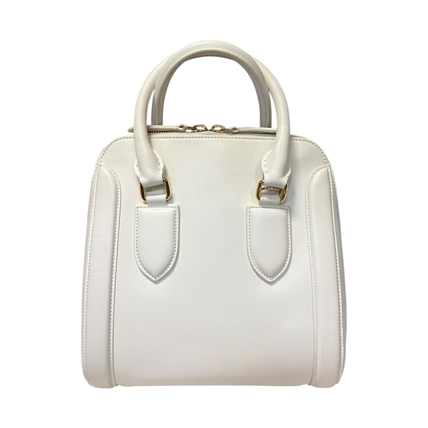 ALEXANDER MCQUEEN Heroine Top Handle Shoulder Bag in White