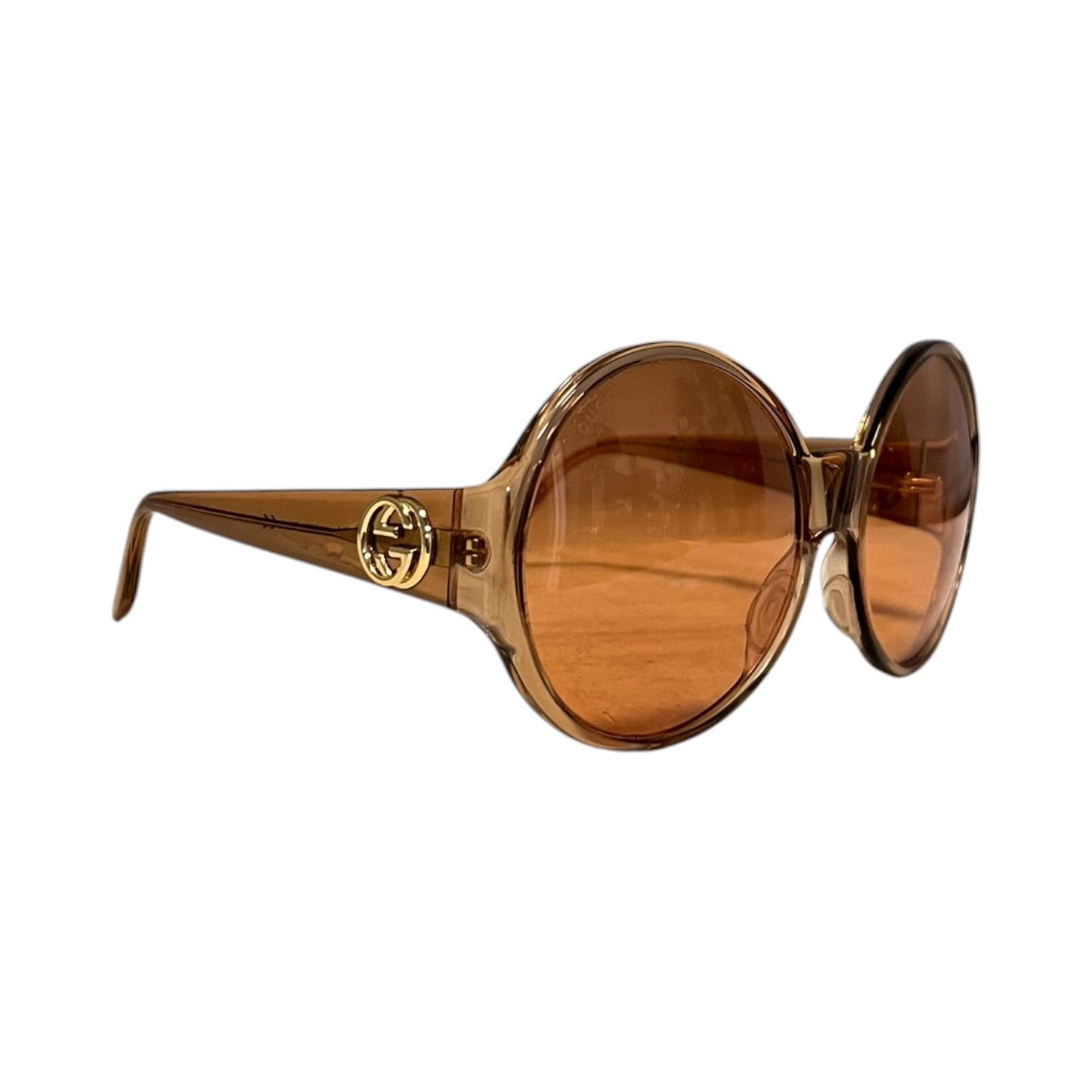 GUCCI Oversized Round Sunglasses in Orange